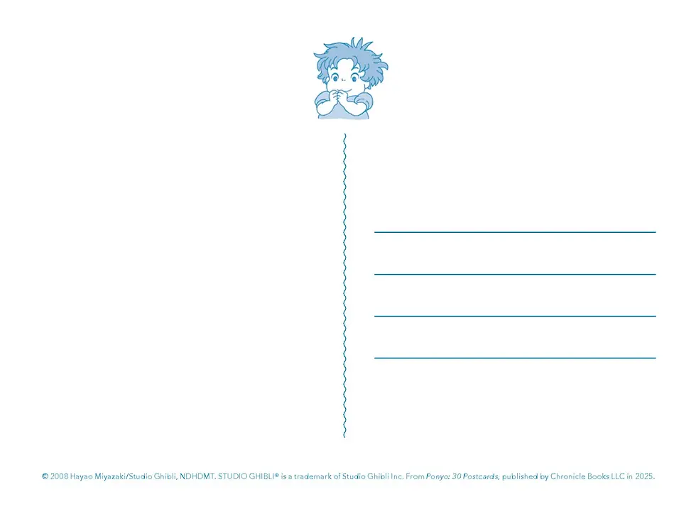 Miniatura: Verso de um cartão-postal da coleção Studio Ghibli Ponyo: 30 Postcards