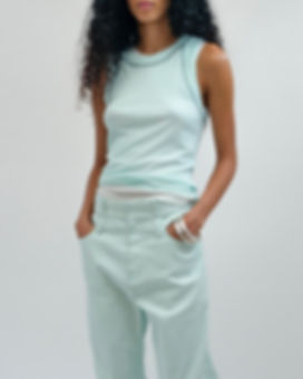 Signature Tank Top Semi-Sheer Celadon