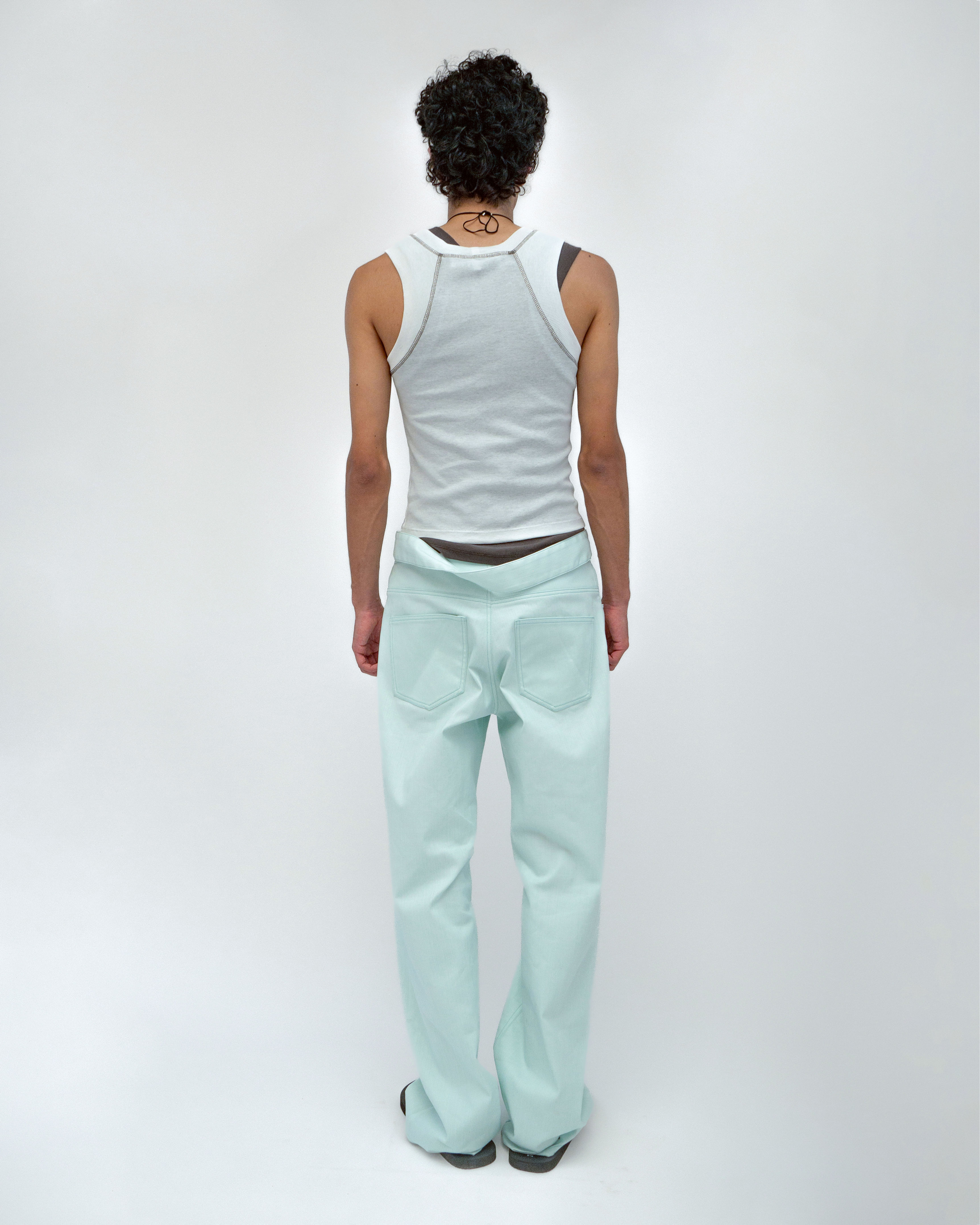 Twist Waistband Jeans Celadon