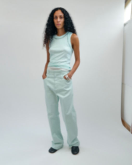 Signature Tank Top Semi-Sheer Celadon