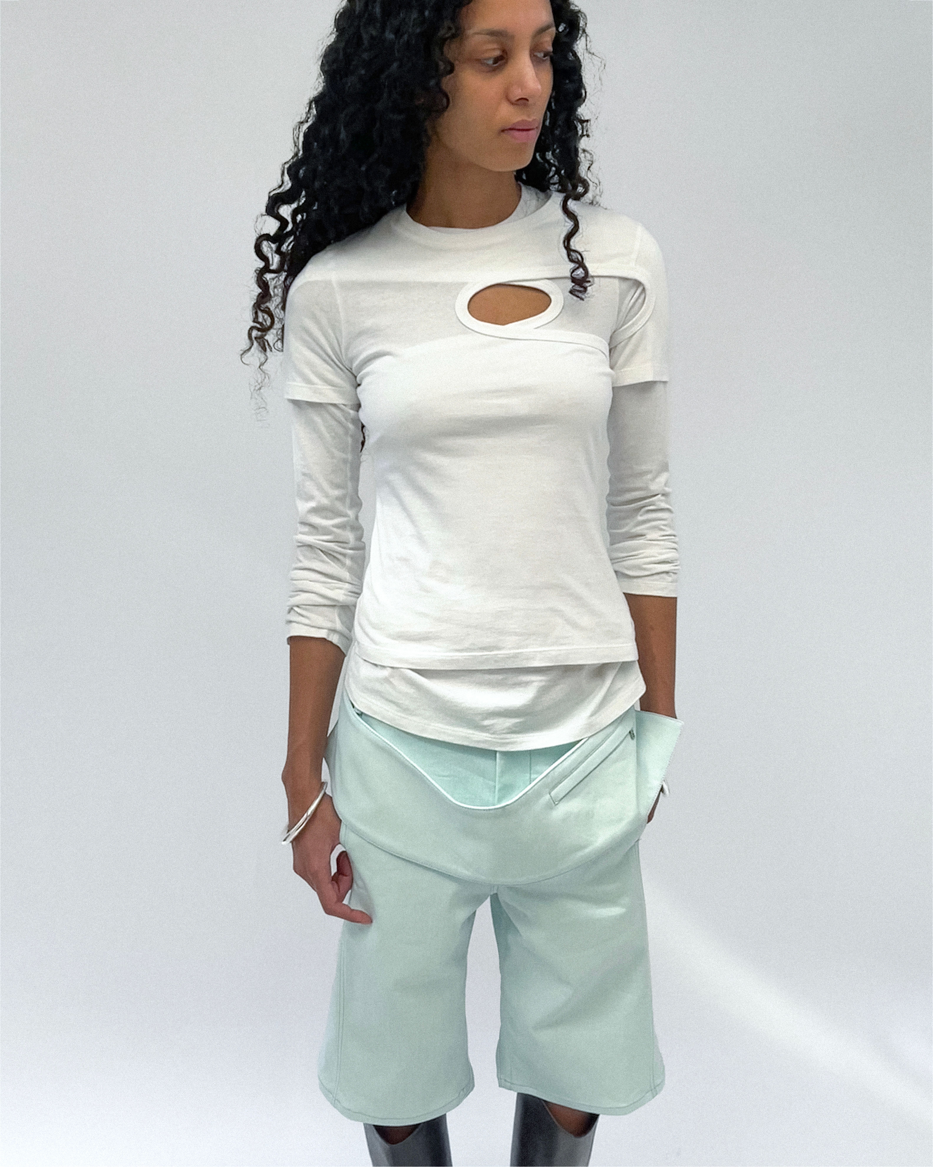 Asymmetric Cut Out T-shirt Shortsleeve