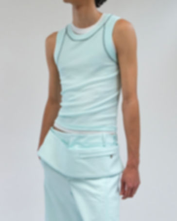 Signature Tank Top Semi-Sheer Celadon