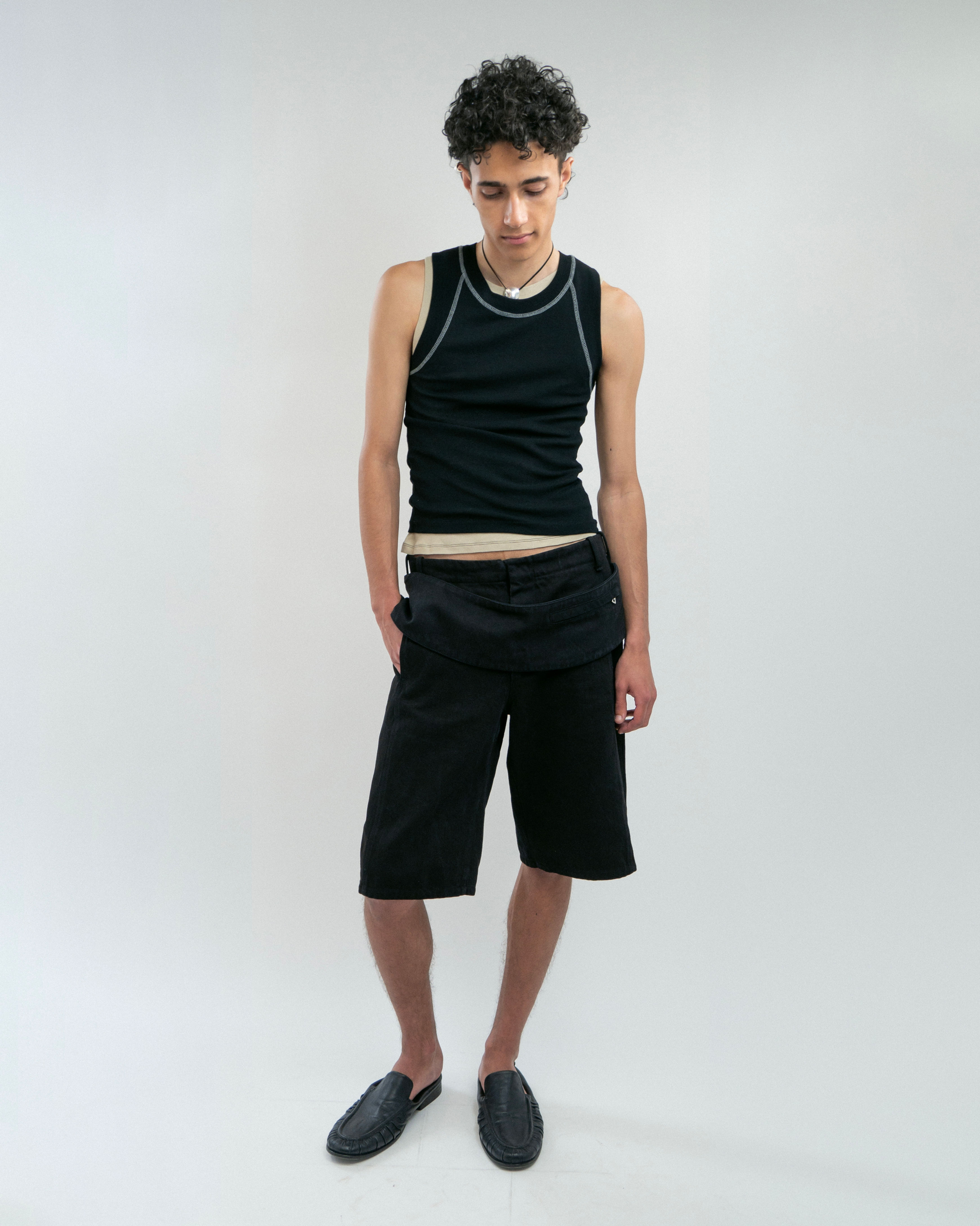 Signature Tank Top Semi-Sheer Black