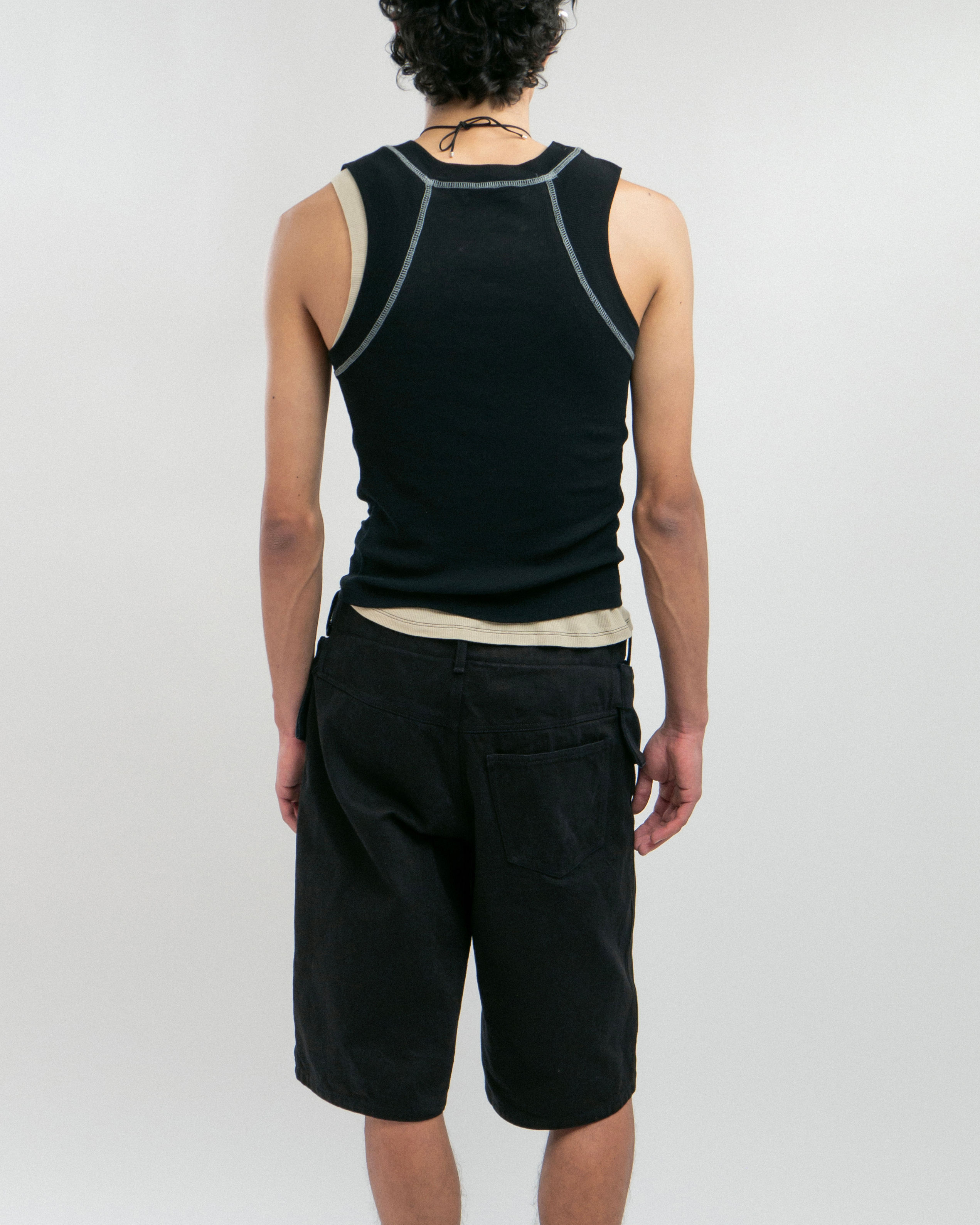 Signature Tank Top Semi-Sheer Black