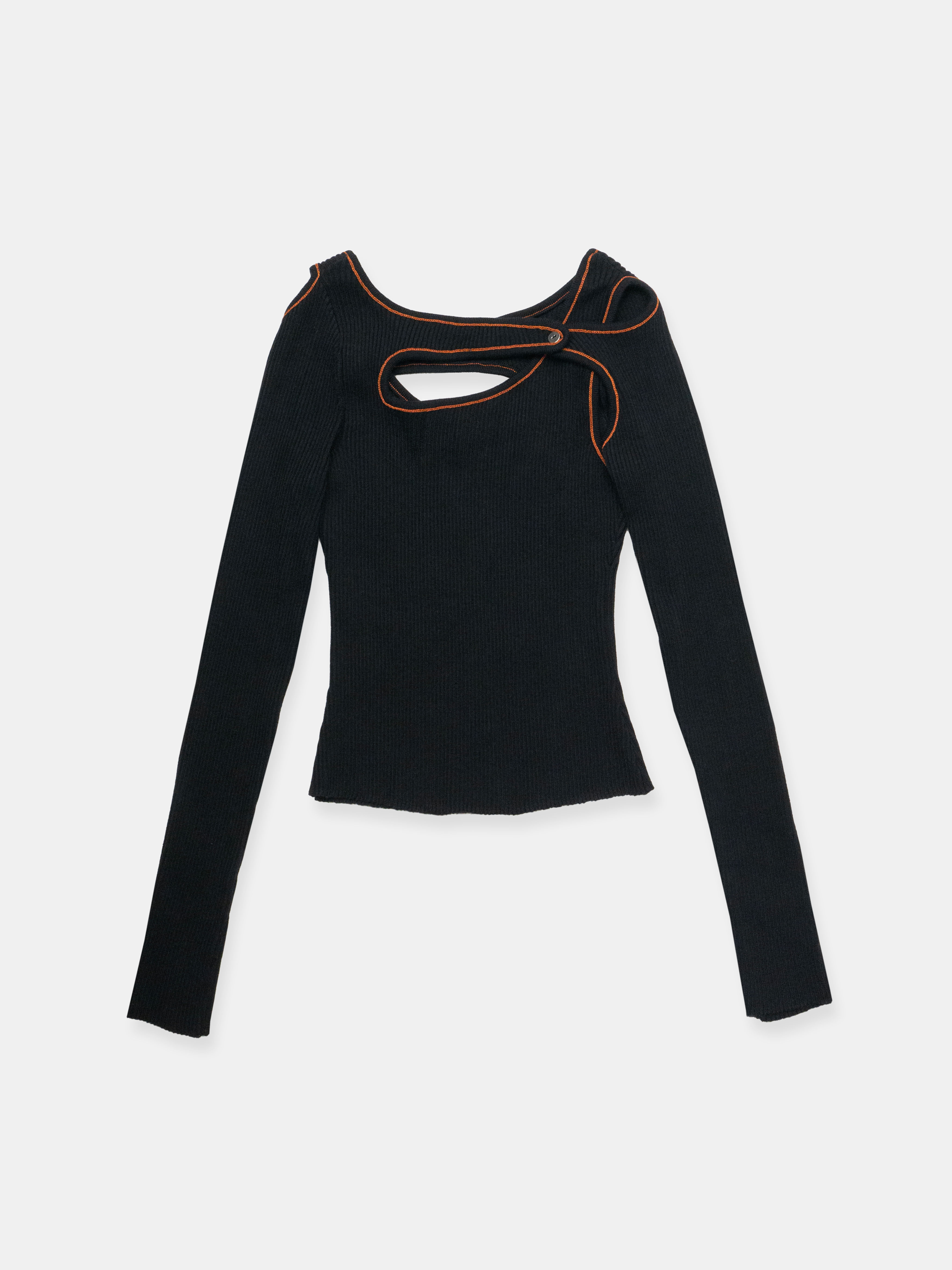 Score Knit Top Black