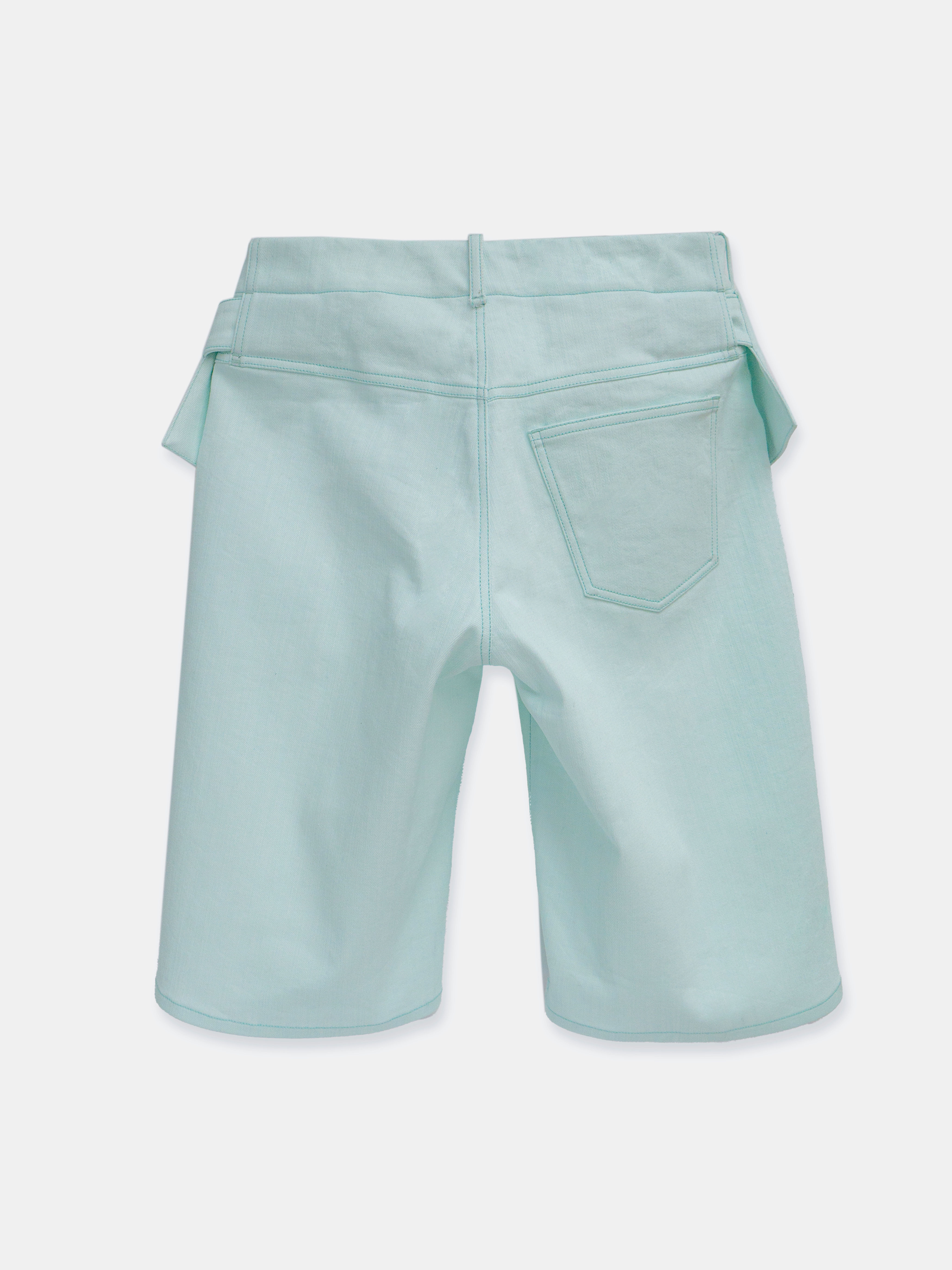 Sling Denim Shorts Celadon