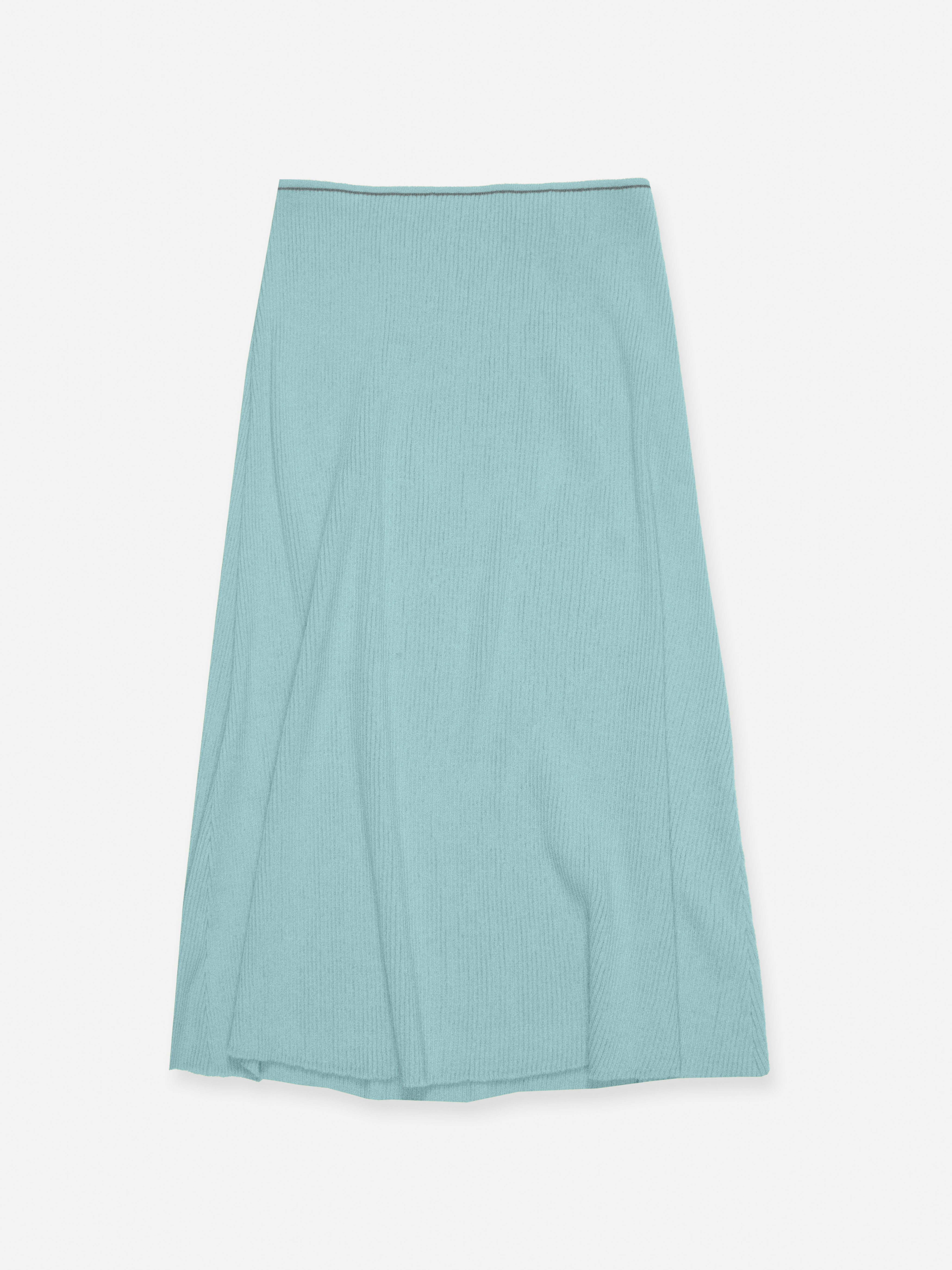 Score Knit Skirt Midi Celadon
