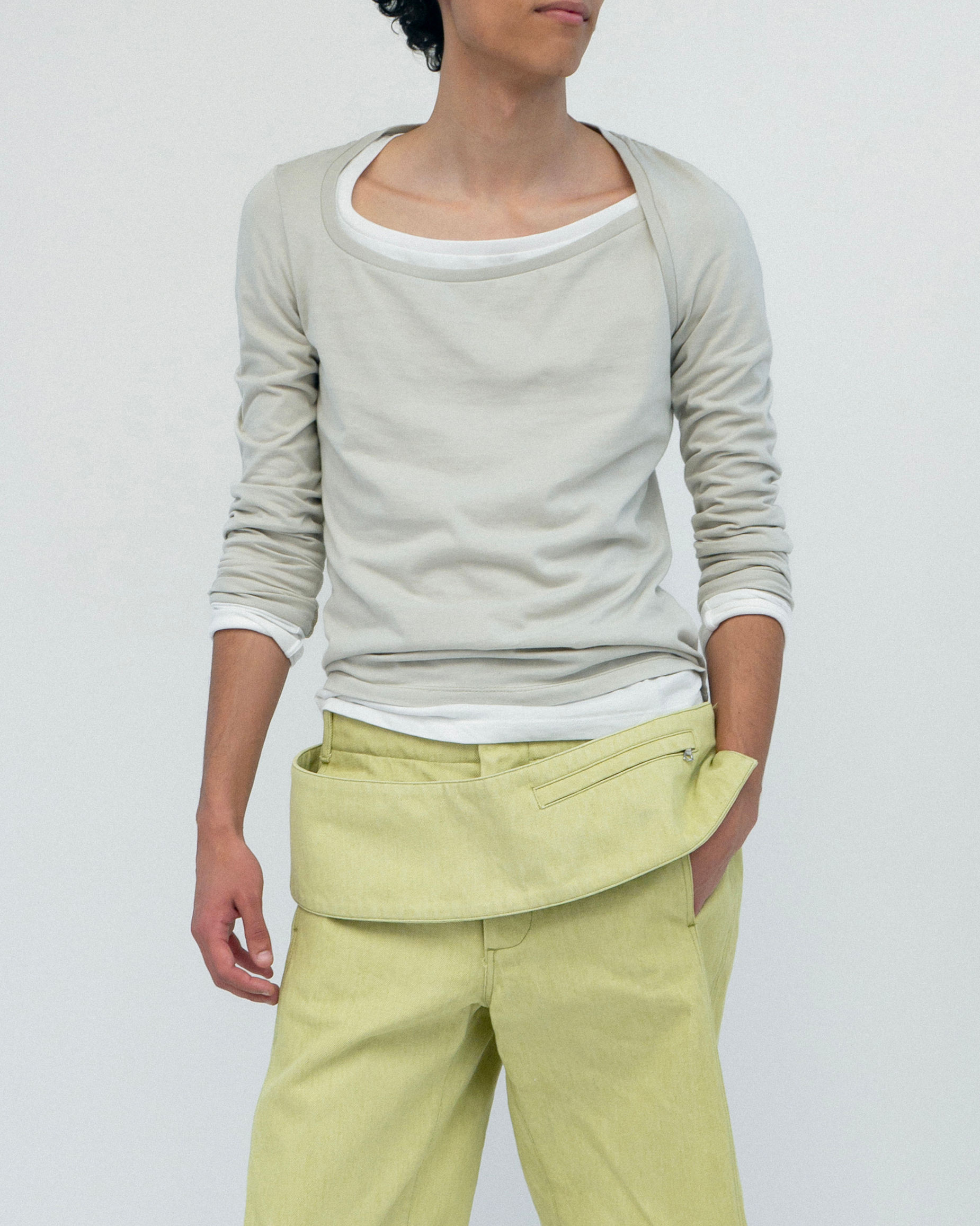 Men's Asymmetric Ballet Top Sand