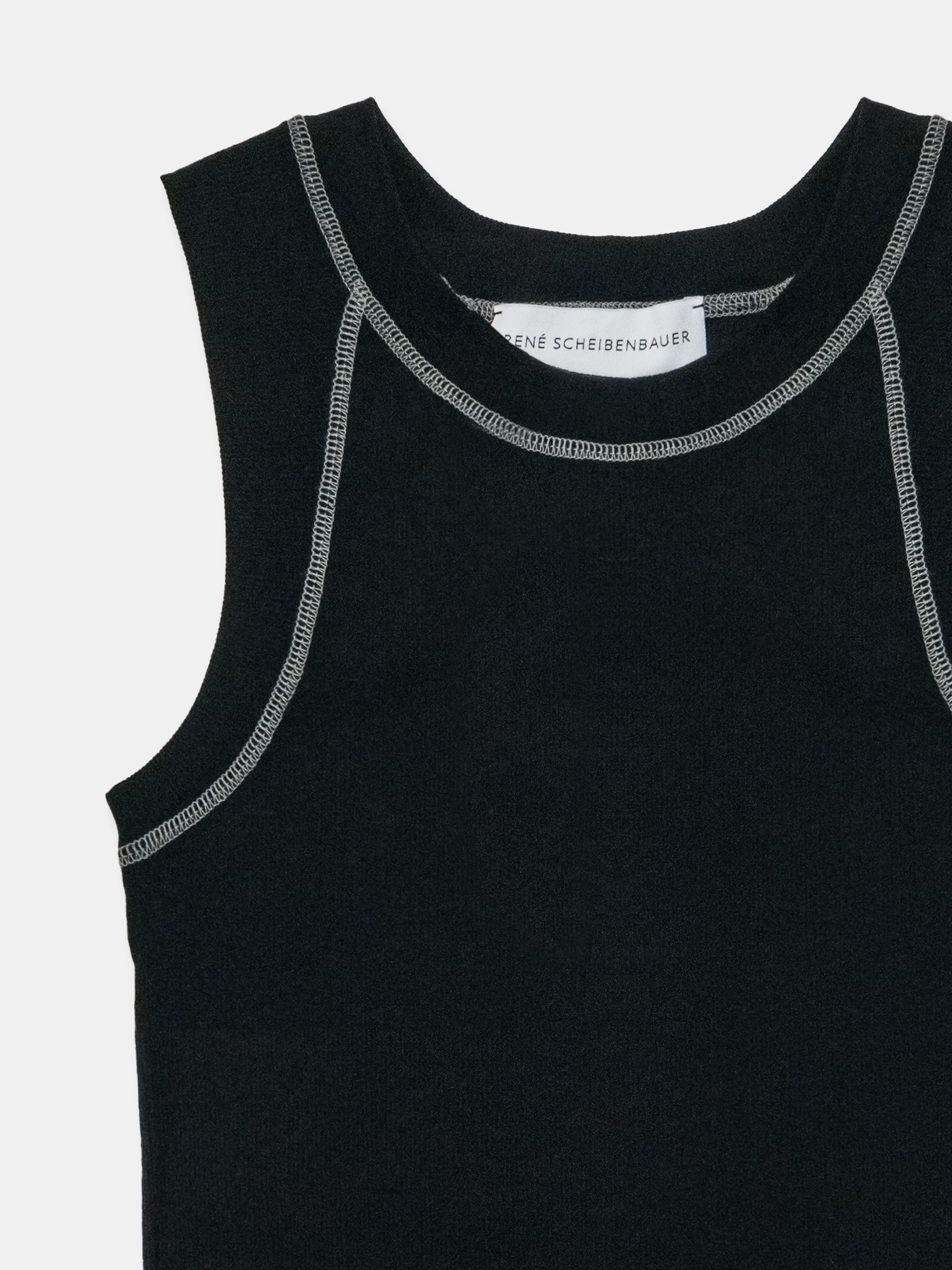 Signature Tank Top Semi-Sheer Black