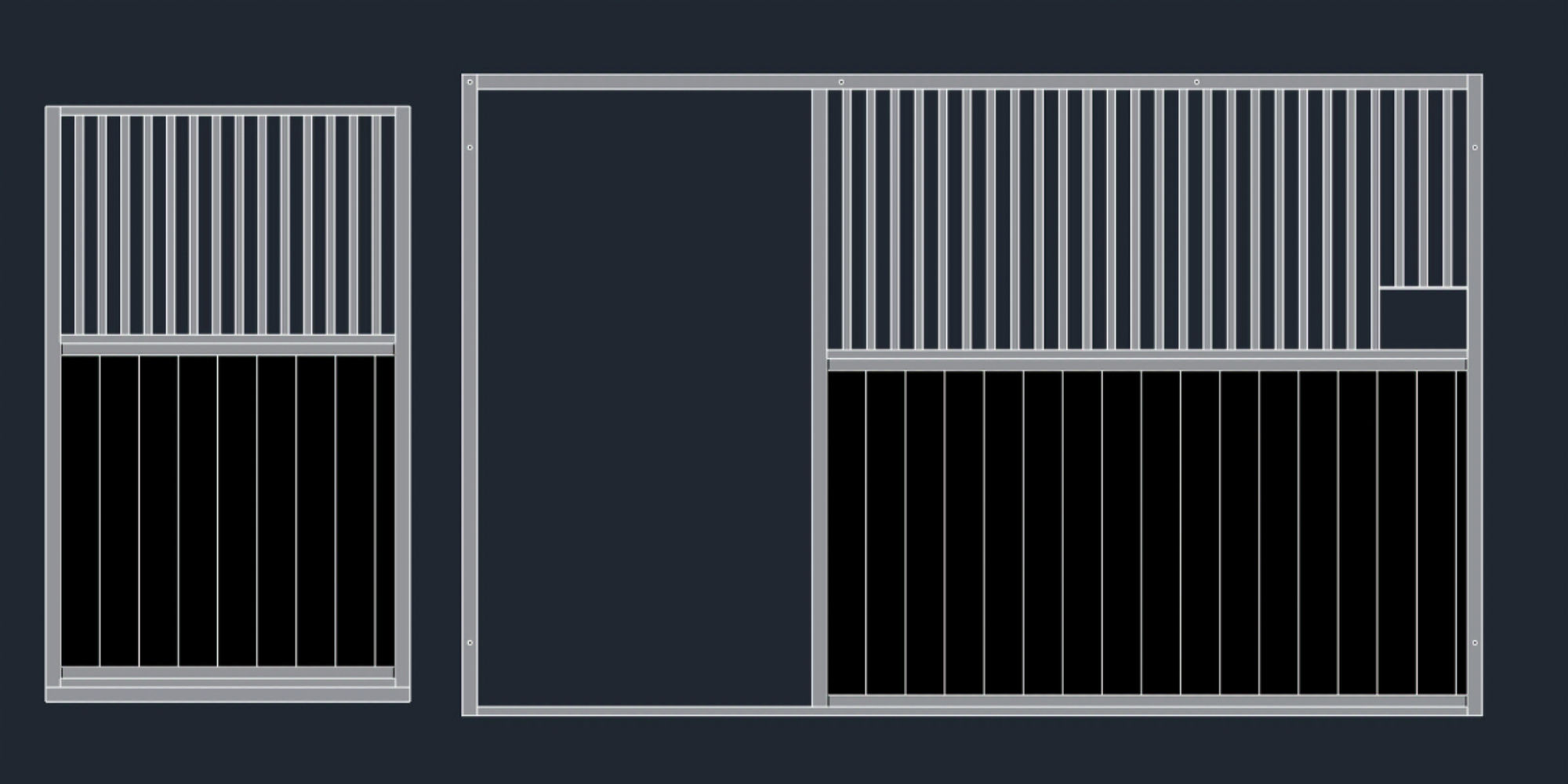 Voorwand paardenbox met schuifdeur - PROFI