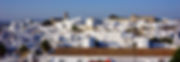 A view of Vejer old town skyline from Calle Santiago near Casa Colina Blanca (a holiday house you can rent in Vejer).