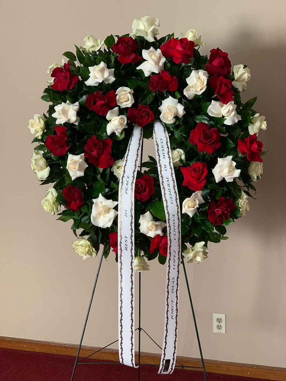 Thumbnail: Sympathy Wreath Standing Funeral Flowers