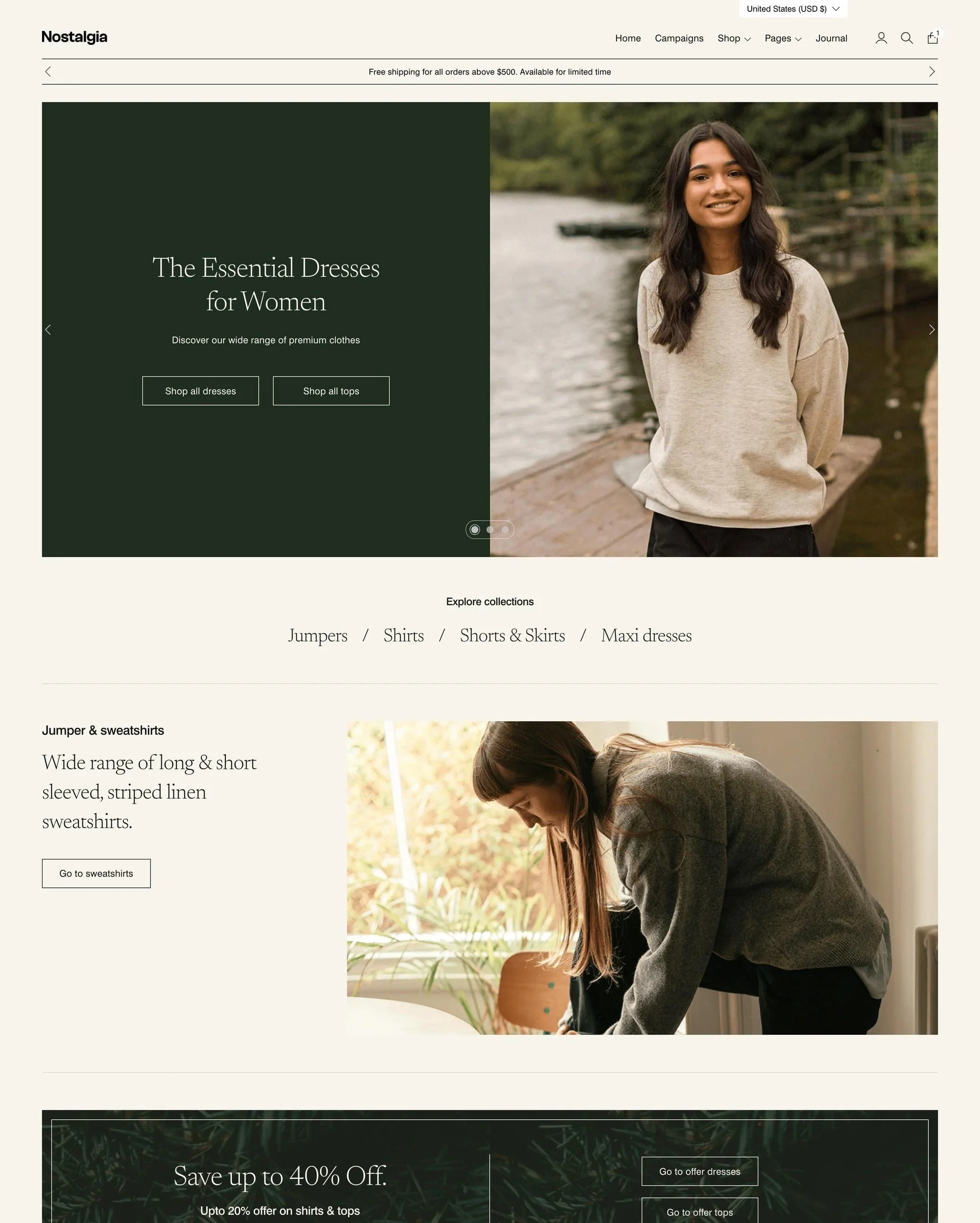 Shopify blog theme - Nostalgia