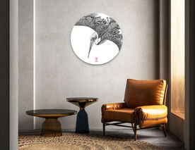 Pelican under acrylic glass