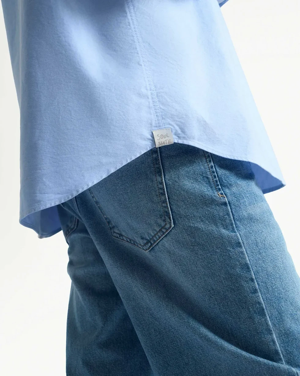 Hình thu nhỏ: VNUT Oxford_Áo sơ mi nam tay dài trơn xanhnhạt