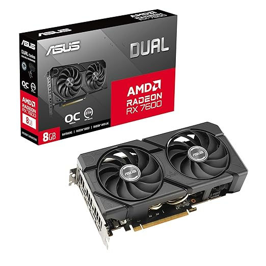 ASUS Dual RX 7600 EVO OC 8GB GDDR6 Graphics Card