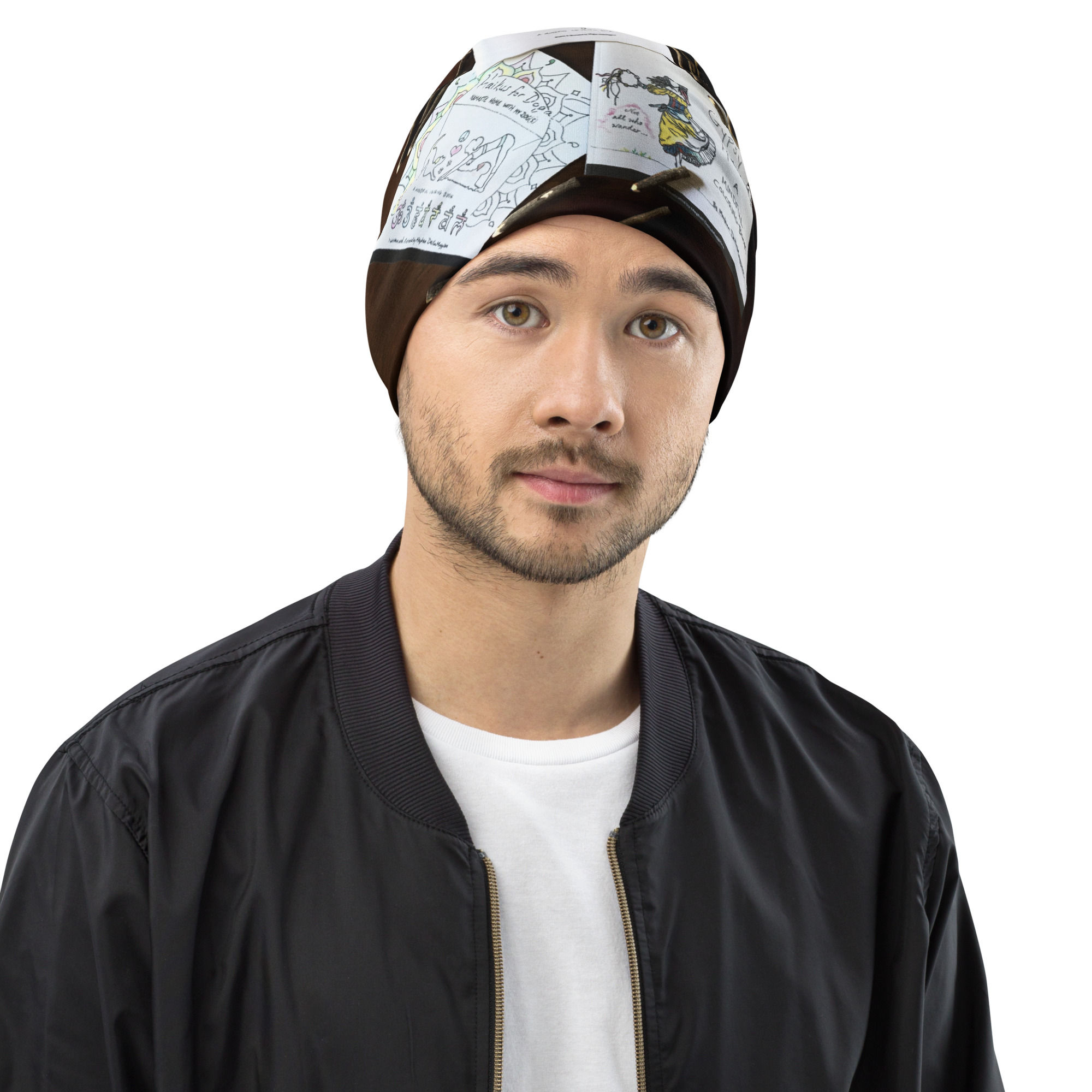 all-over print beanie