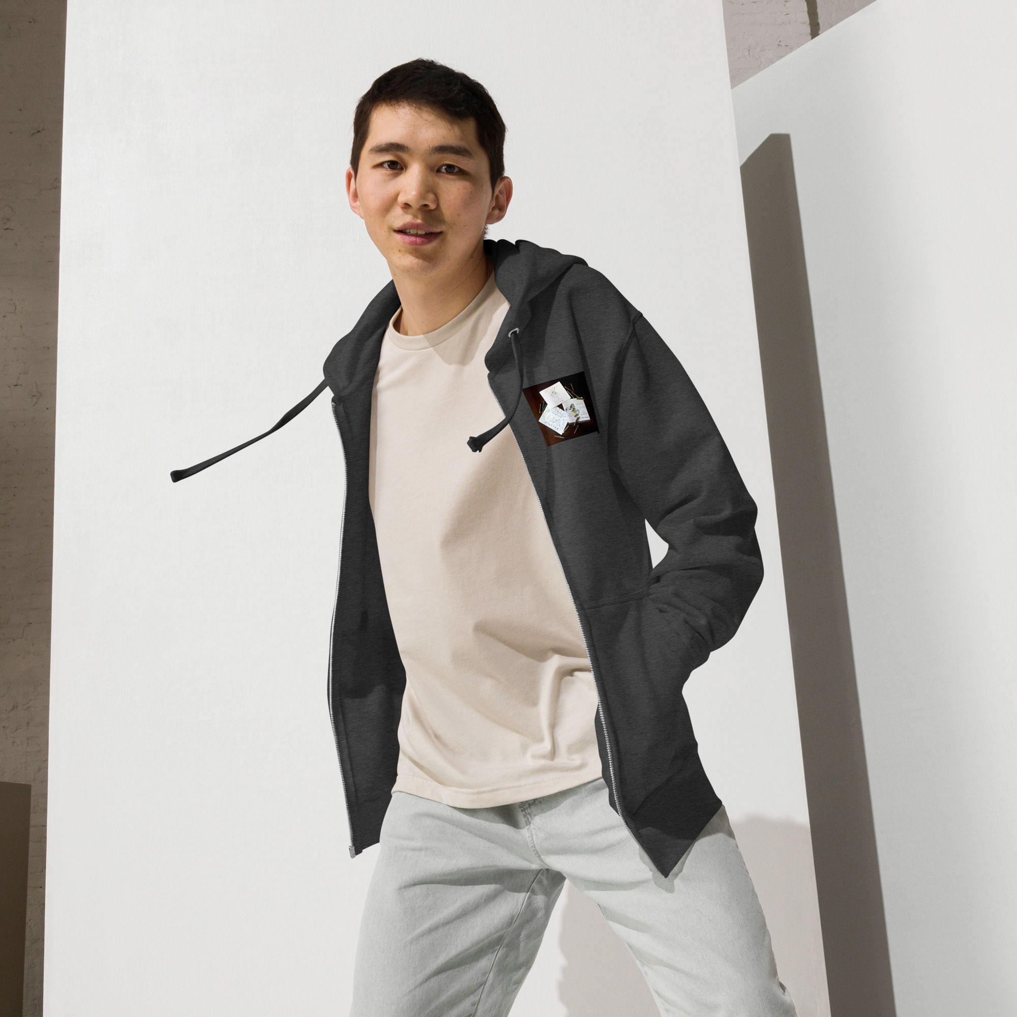 unisex fleece zip up hoodie