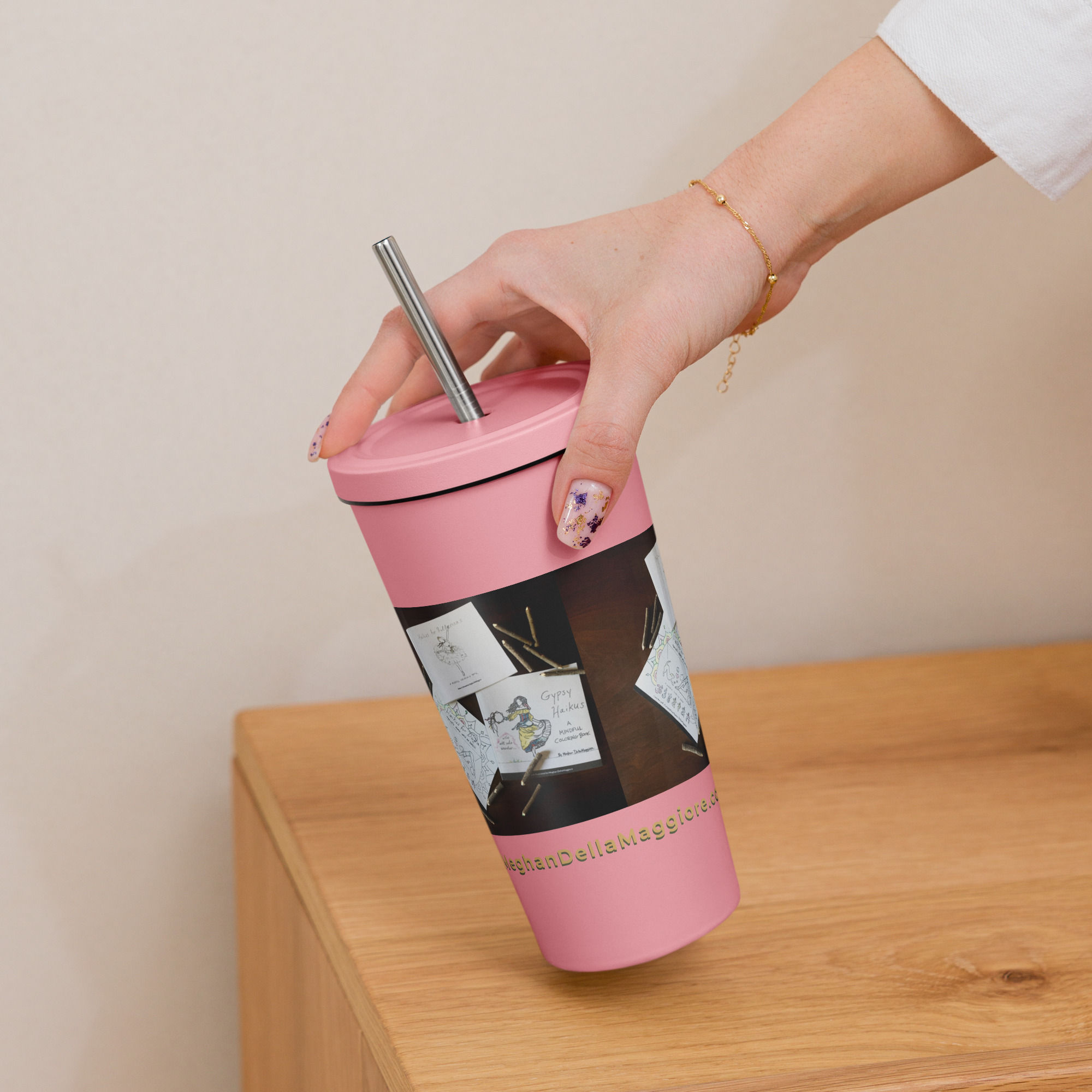 insulated tumbler with a straw | namaste home collection©