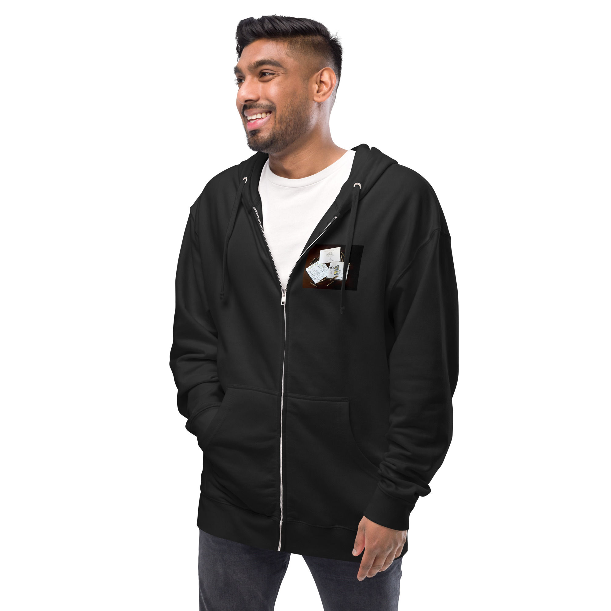 unisex fleece zip up hoodie