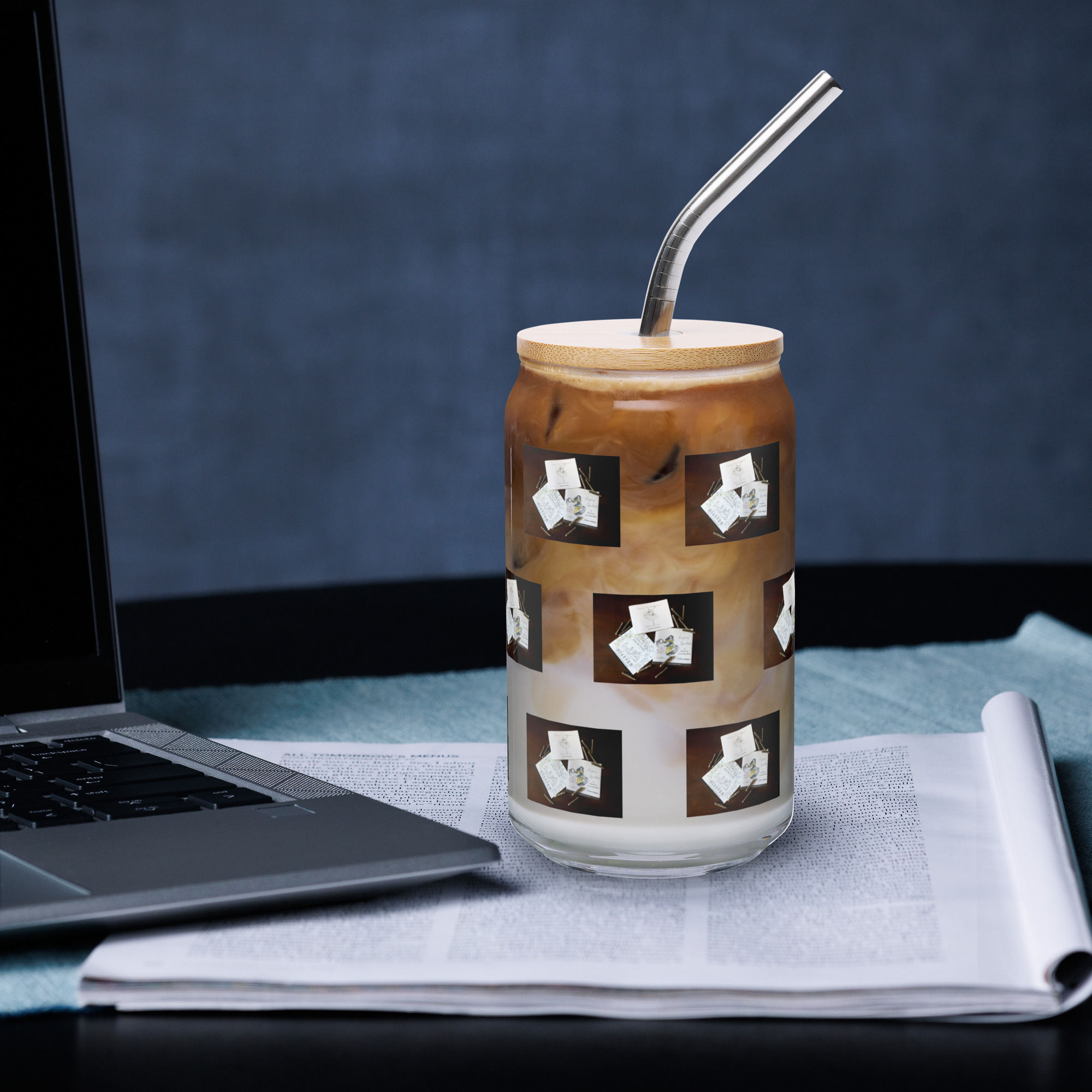 can-shaped glass with lid | namaste home collection©