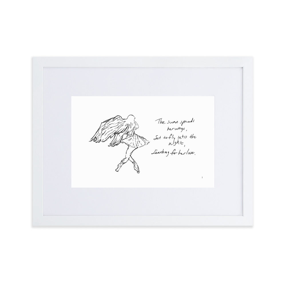 swan lake - matte paper framed poster | Haikus for Ballerinas