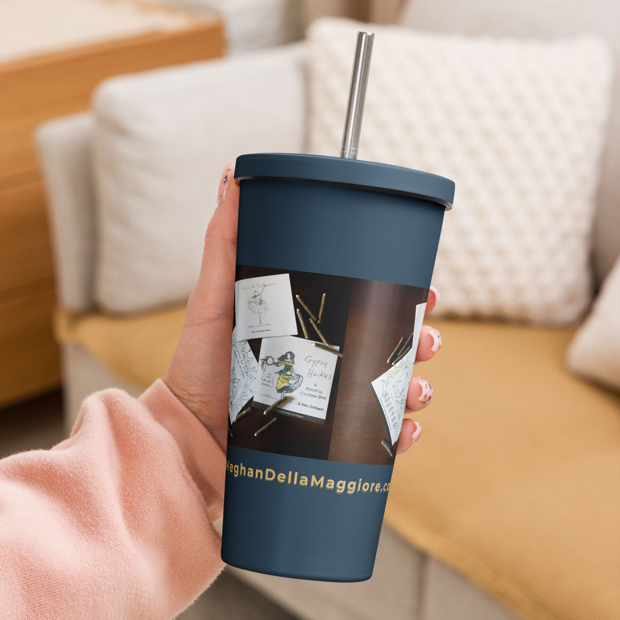 insulated tumbler with a straw | namaste home collection©