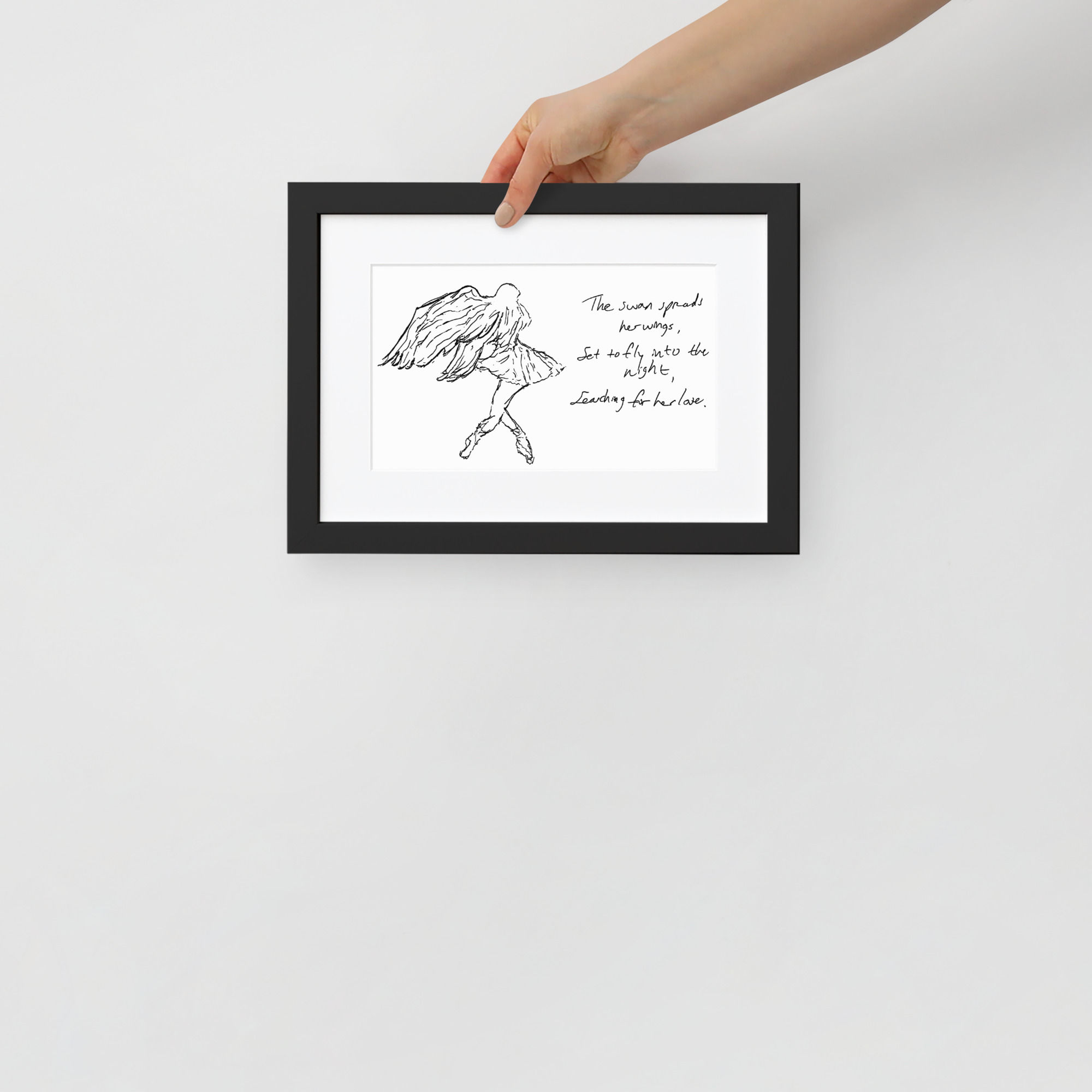 swan lake - matte paper framed poster | Haikus for Ballerinas