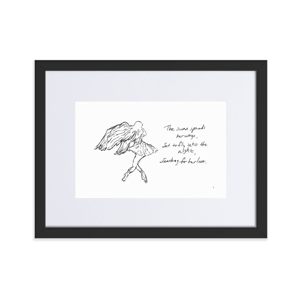 swan lake - matte paper framed poster | Haikus for Ballerinas