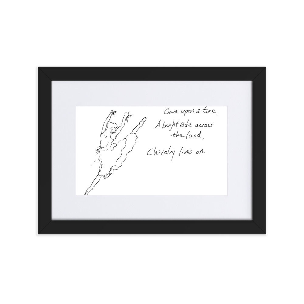 don quixote matte paper framed poster | Haikus for Ballerinas