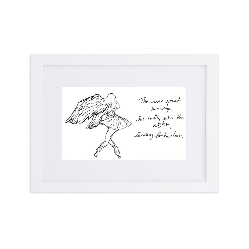 swan lake - matte paper framed poster | Haikus for Ballerinas