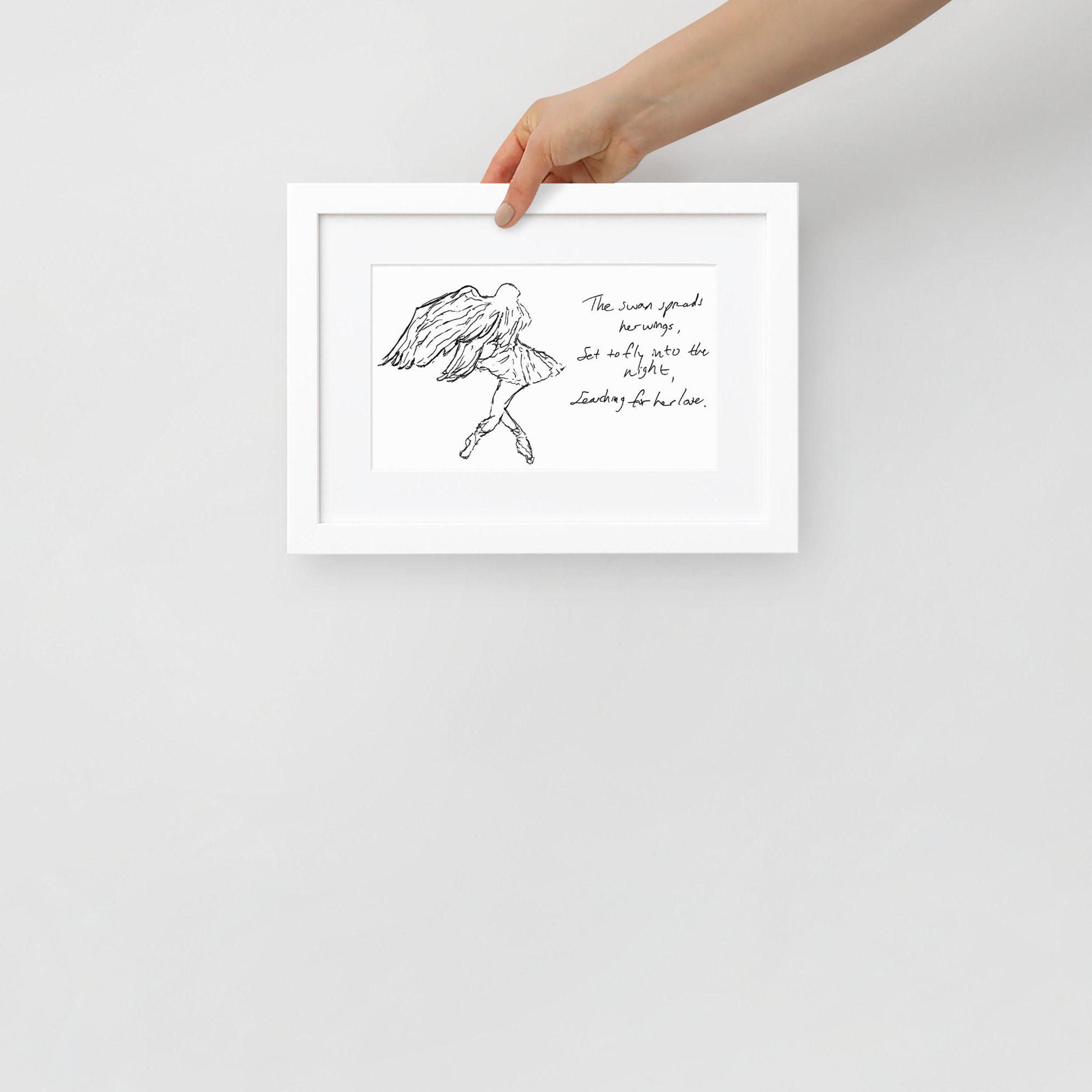 swan lake - matte paper framed poster | Haikus for Ballerinas