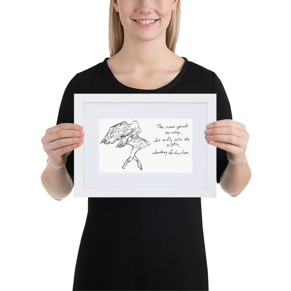 swan lake - matte paper framed poster | Haikus for Ballerinas