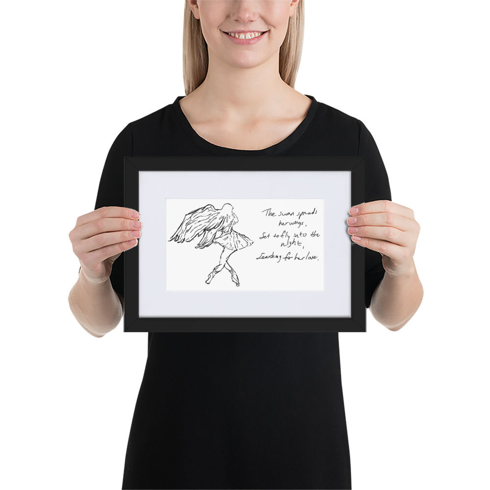 swan lake - matte paper framed poster | Haikus for Ballerinas