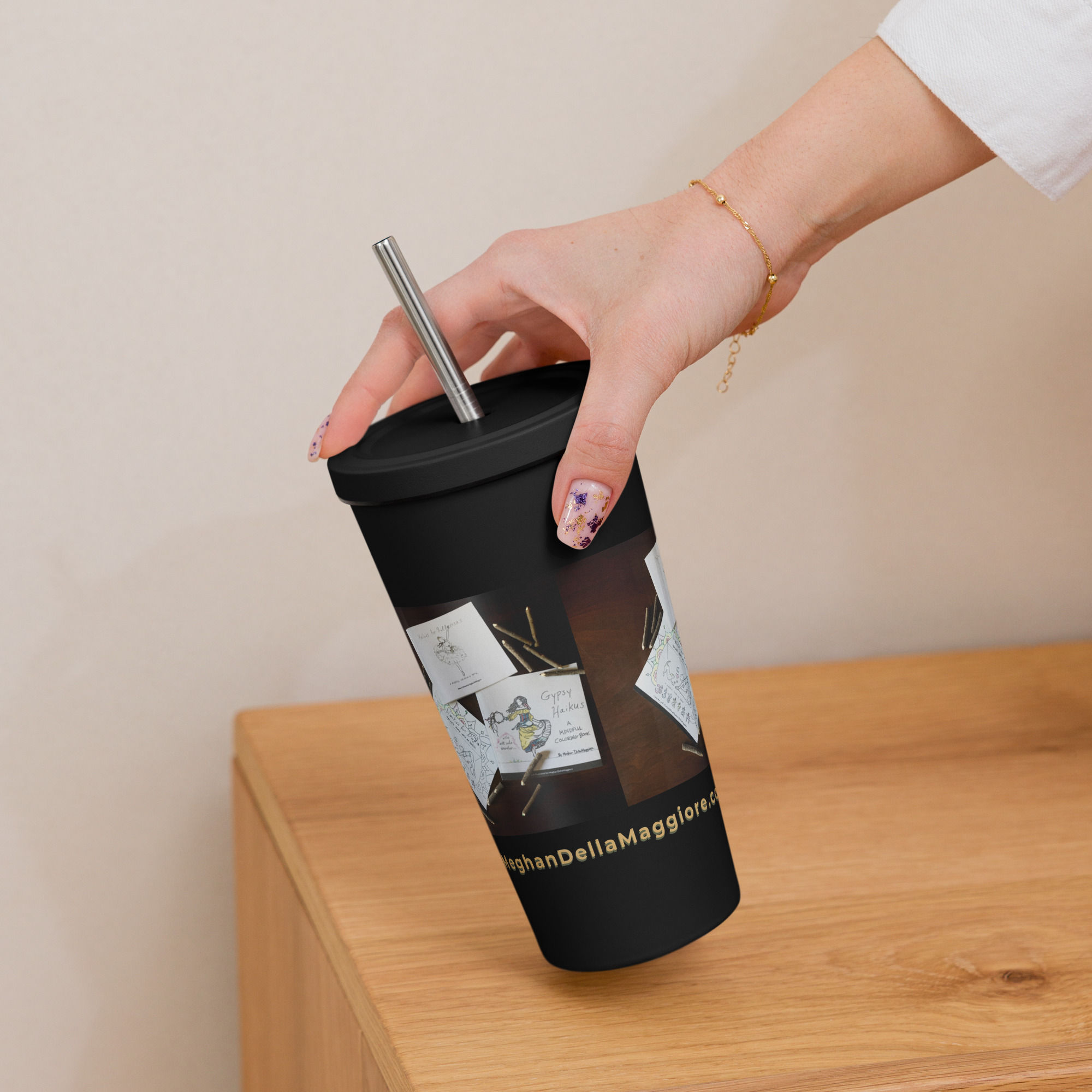 insulated tumbler with a straw | namaste home collection©