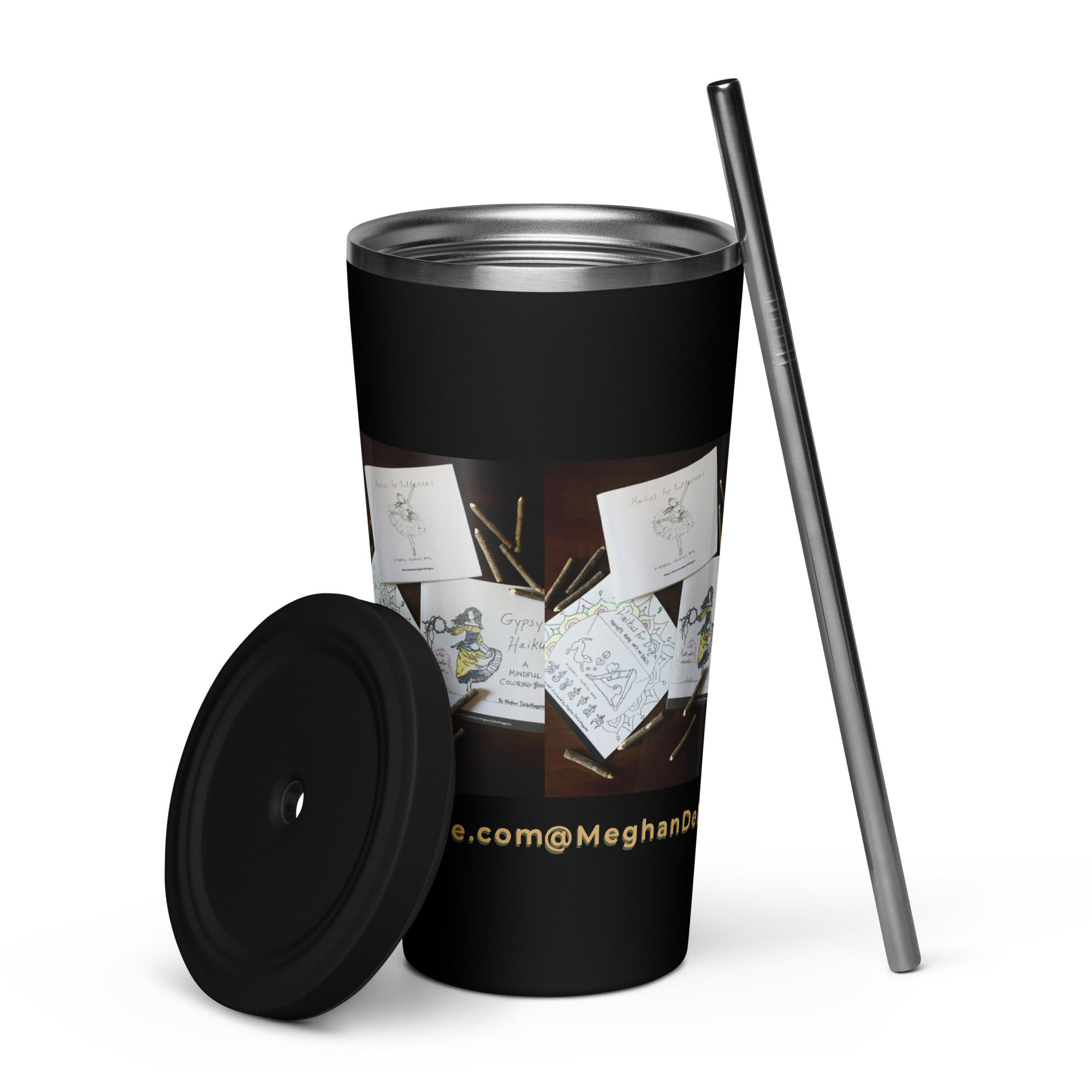 insulated tumbler with a straw | namaste home collection©