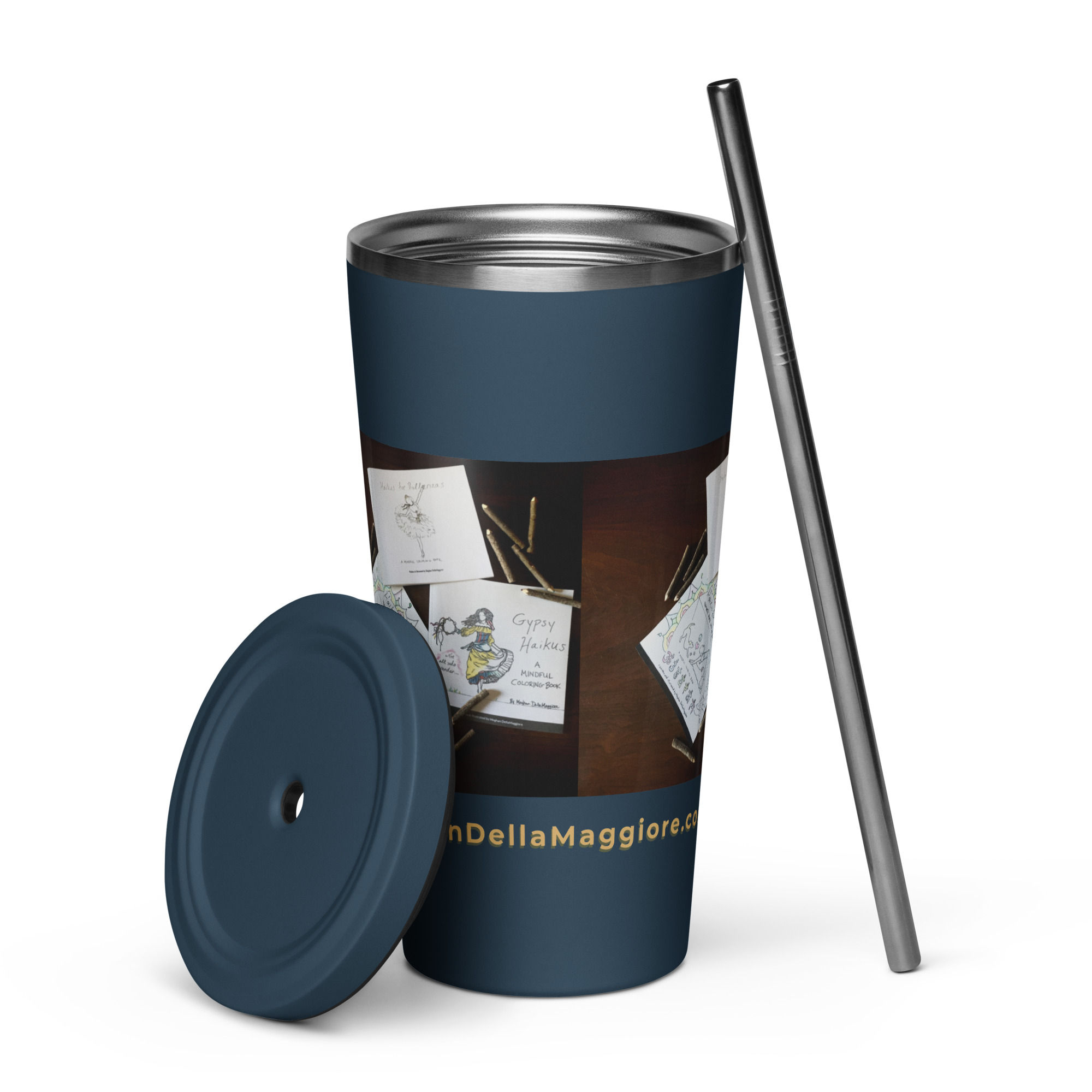 insulated tumbler with a straw | namaste home collection©