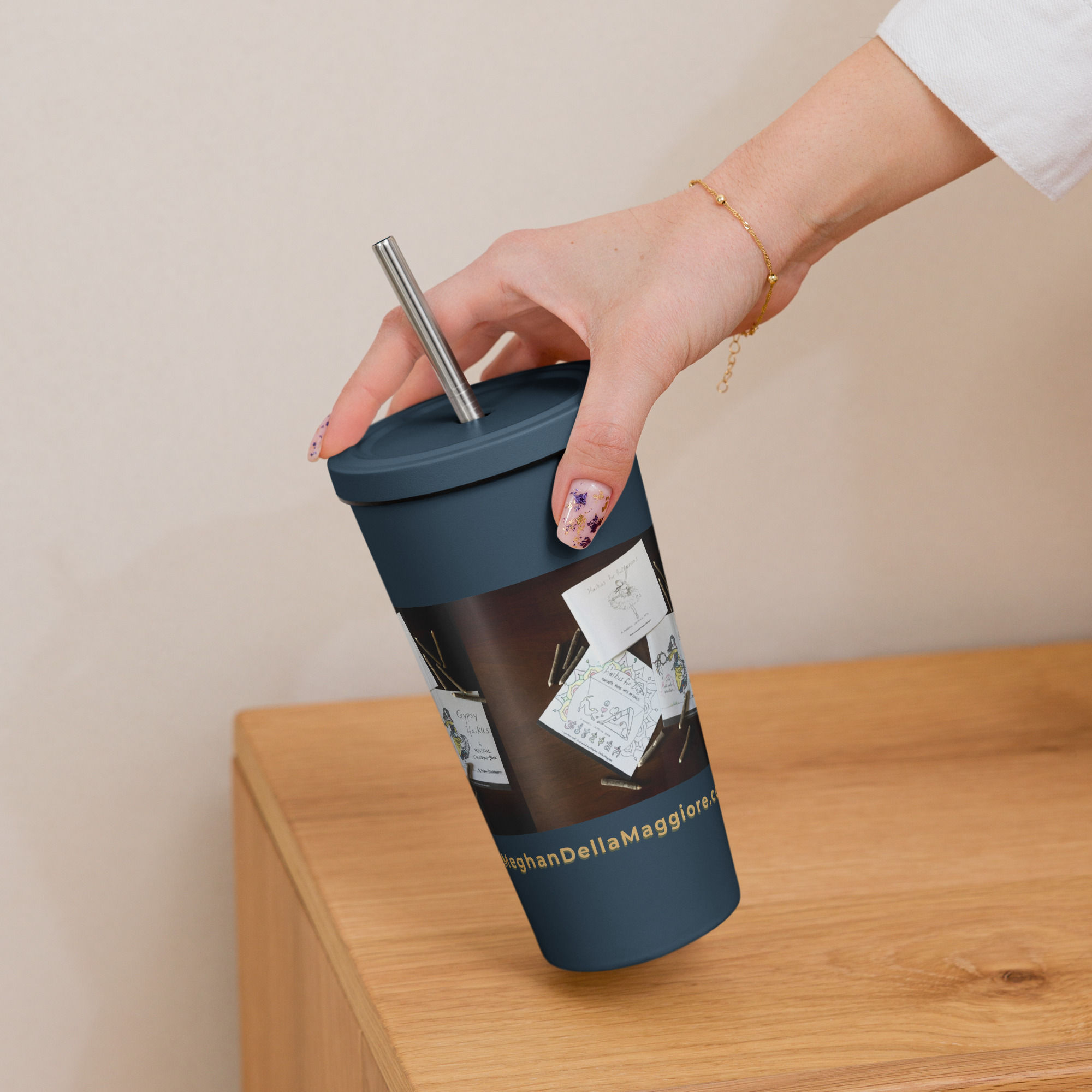 insulated tumbler with a straw | namaste home collection©