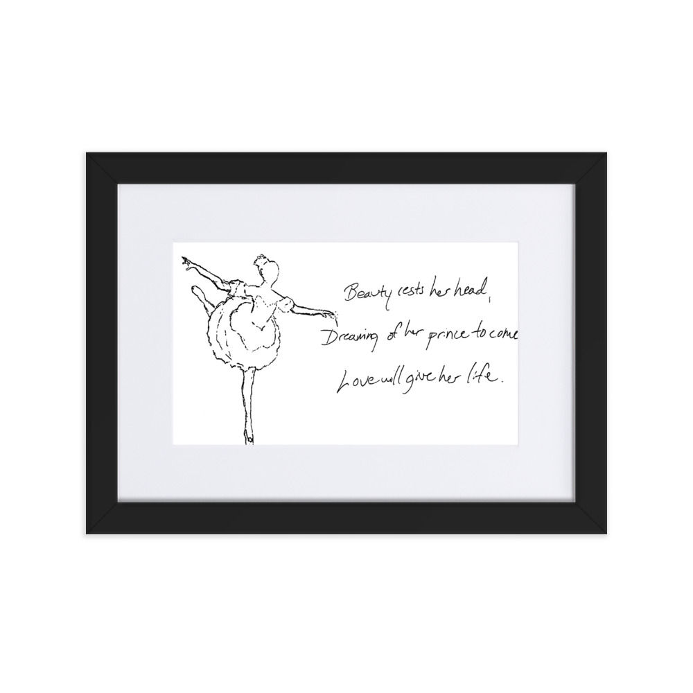 sleeping beauty - matte paper framed poster | Haikus for Ballerinas