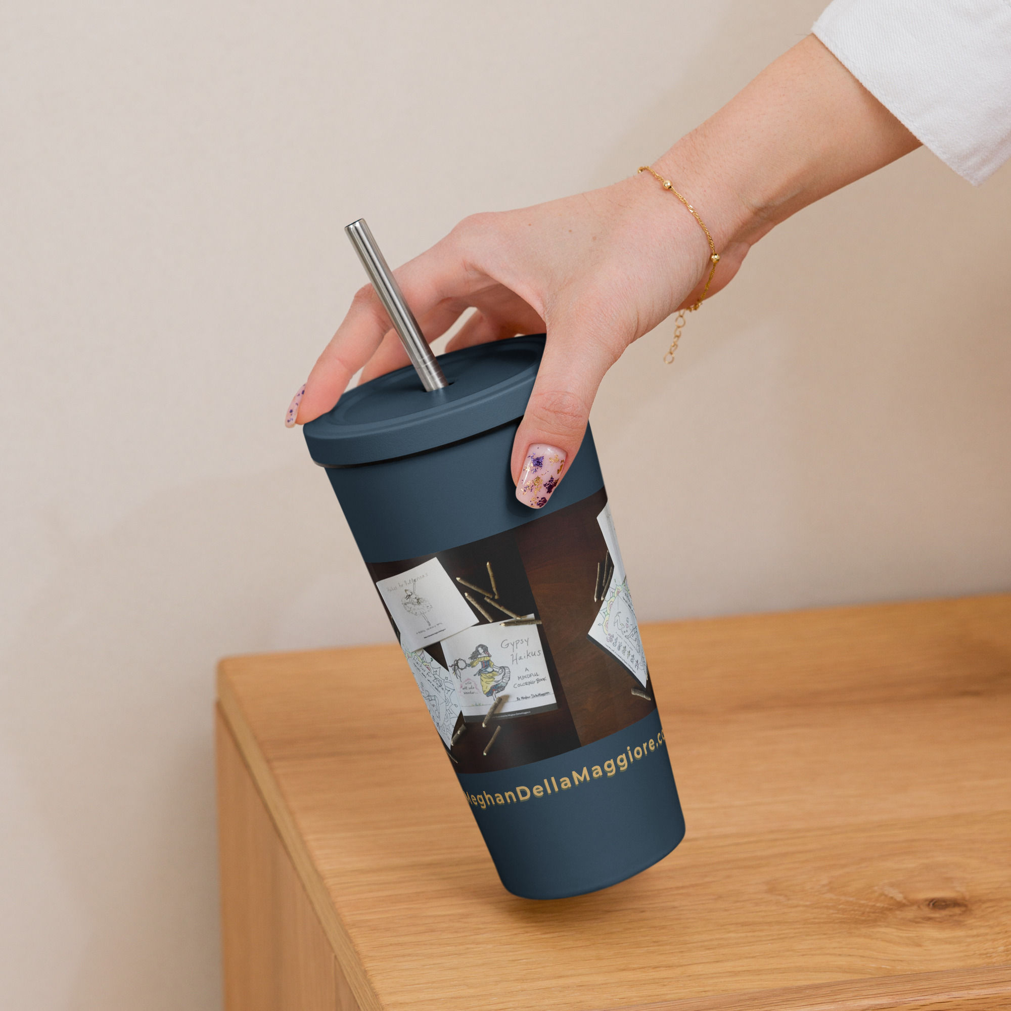 insulated tumbler with a straw | namaste home collection©