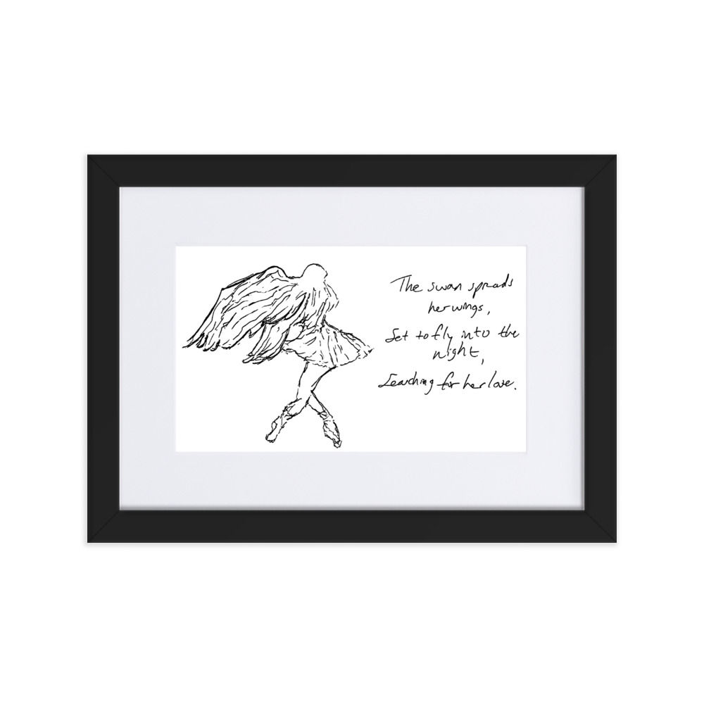 swan lake - matte paper framed poster | Haikus for Ballerinas