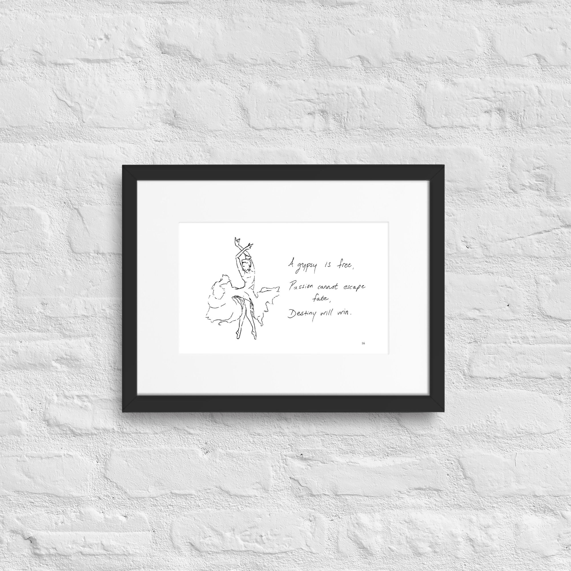 carmen matte paper framed poster | Haikus for Ballerinas
