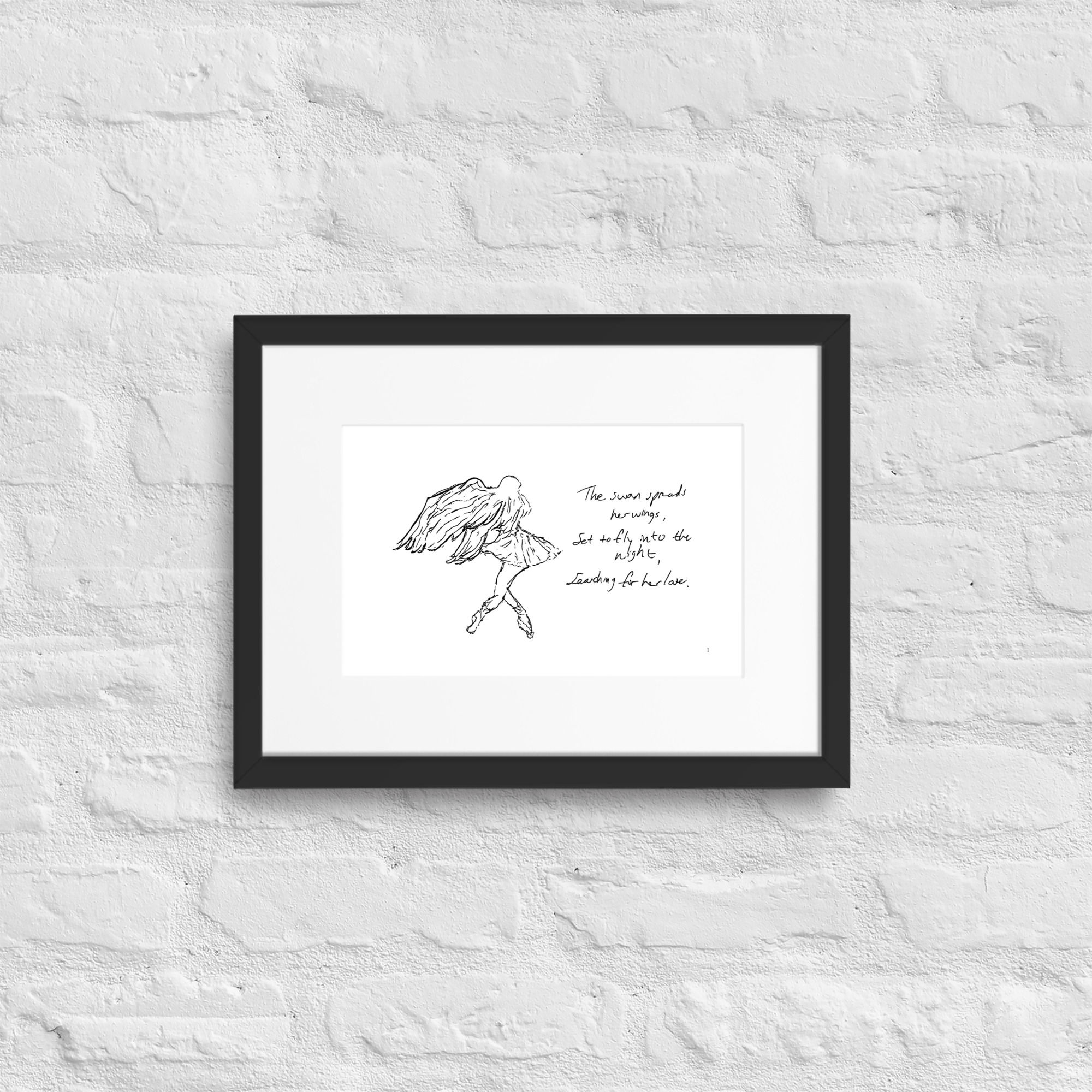 swan lake - matte paper framed poster | Haikus for Ballerinas
