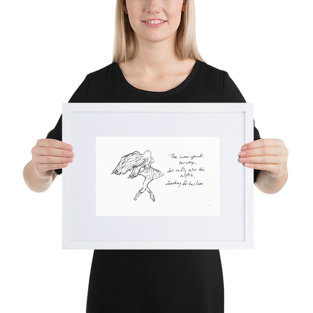 swan lake - matte paper framed poster | Haikus for Ballerinas