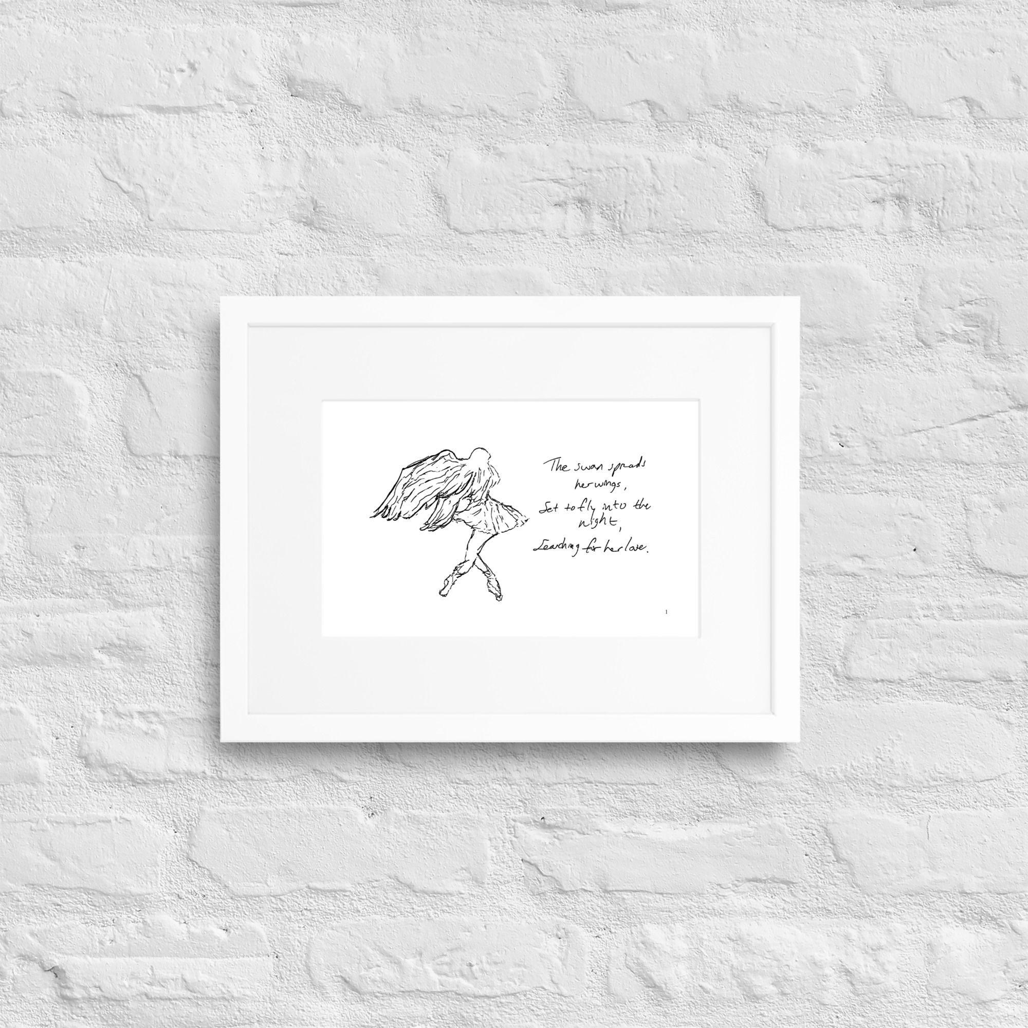 swan lake - matte paper framed poster | Haikus for Ballerinas