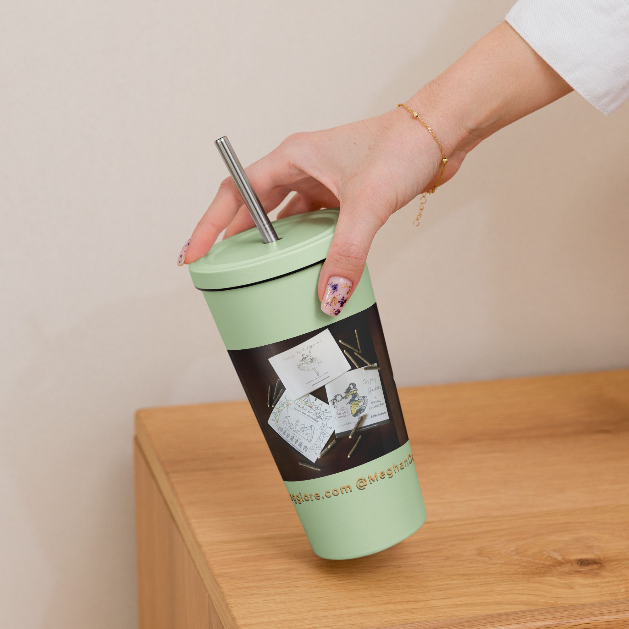 insulated tumbler with a straw | namaste home collection©