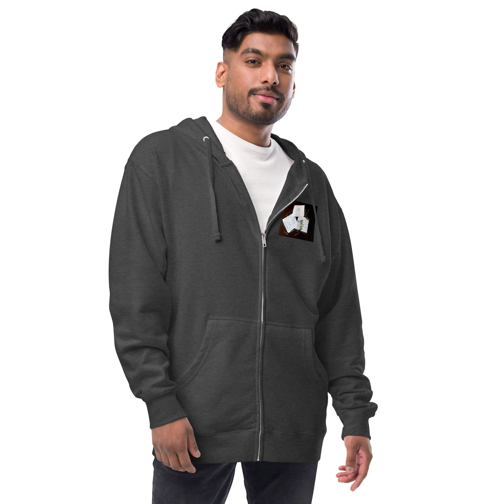 unisex fleece zip up hoodie