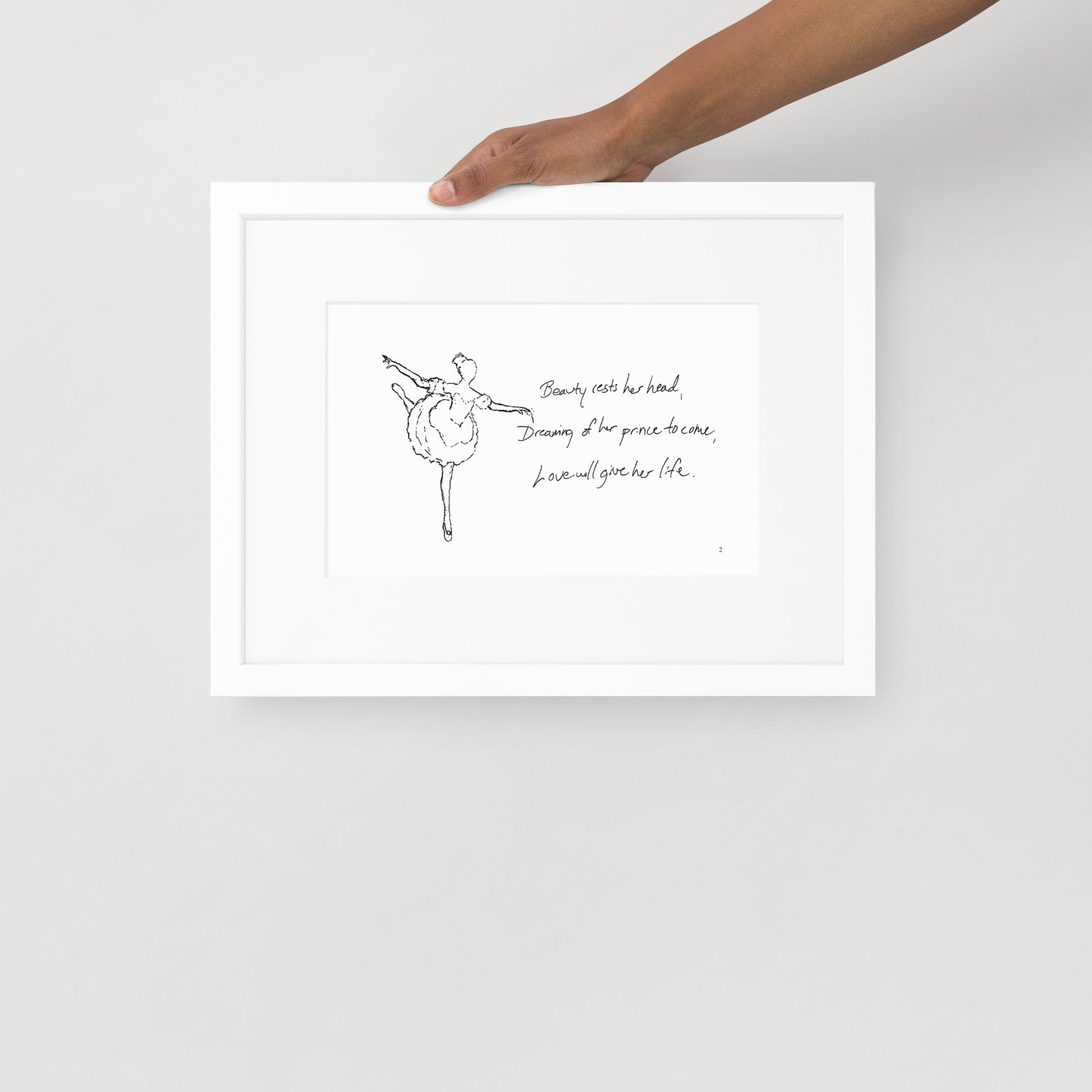 sleeping beauty - matte paper framed poster | Haikus for Ballerinas
