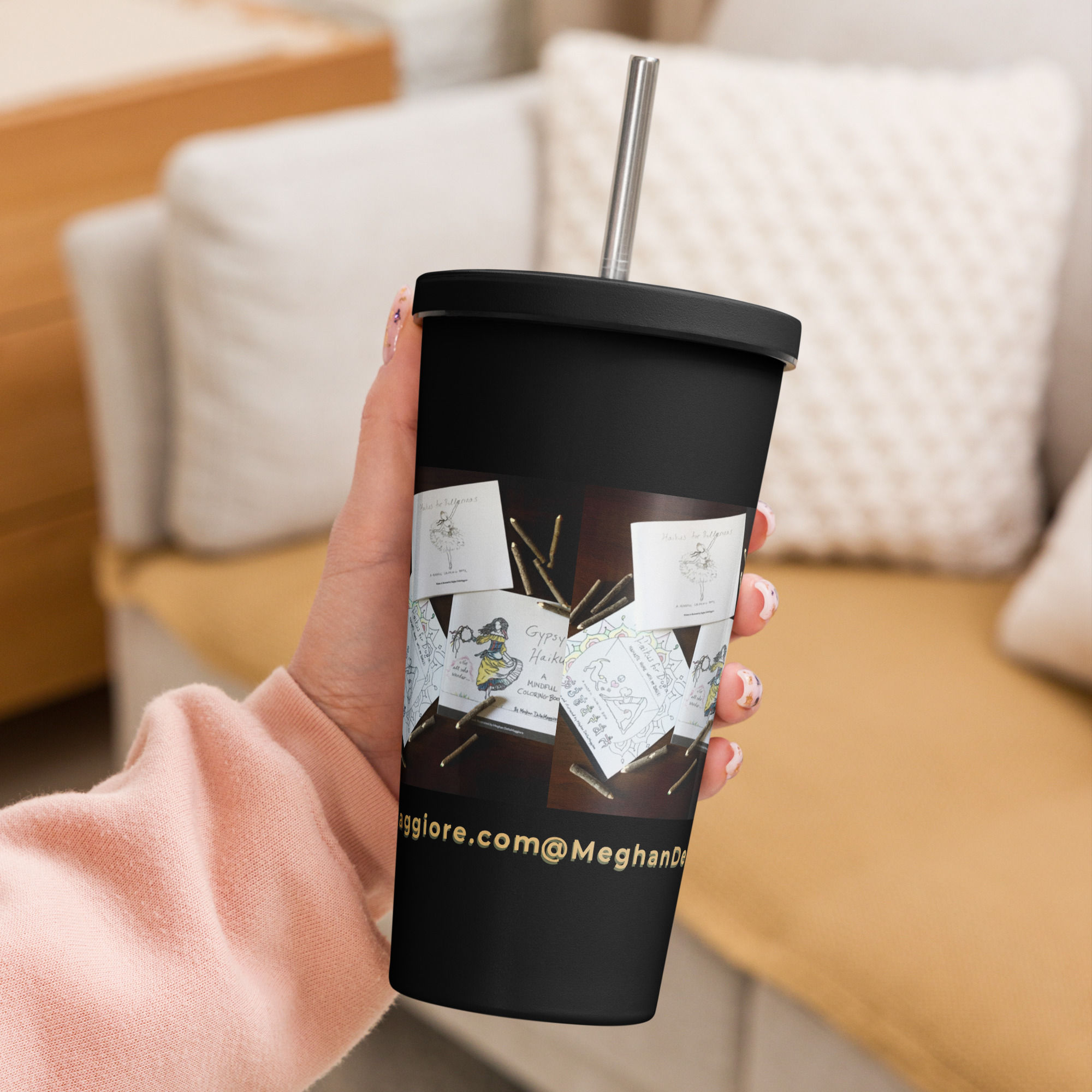 insulated tumbler with a straw | namaste home collection©