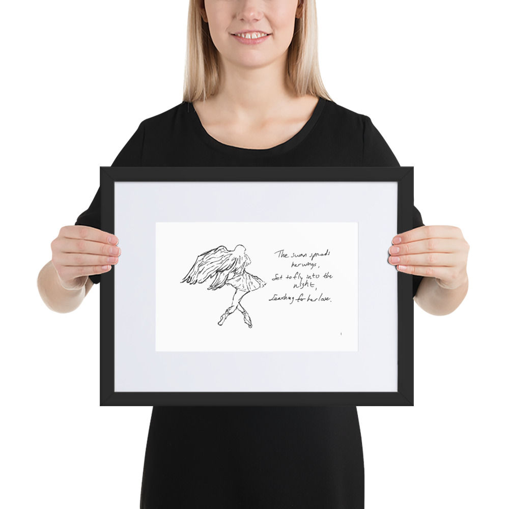 swan lake - matte paper framed poster | Haikus for Ballerinas